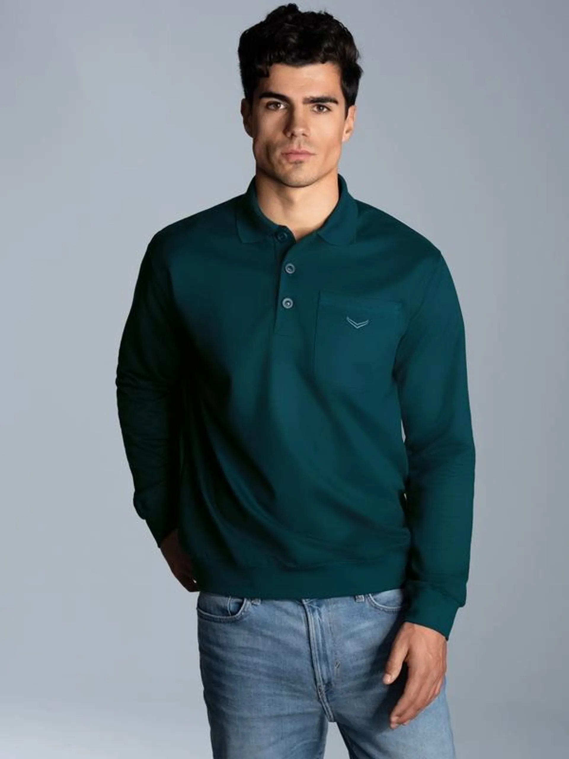 Poloshirt aus Sweat-Qualität Saphir