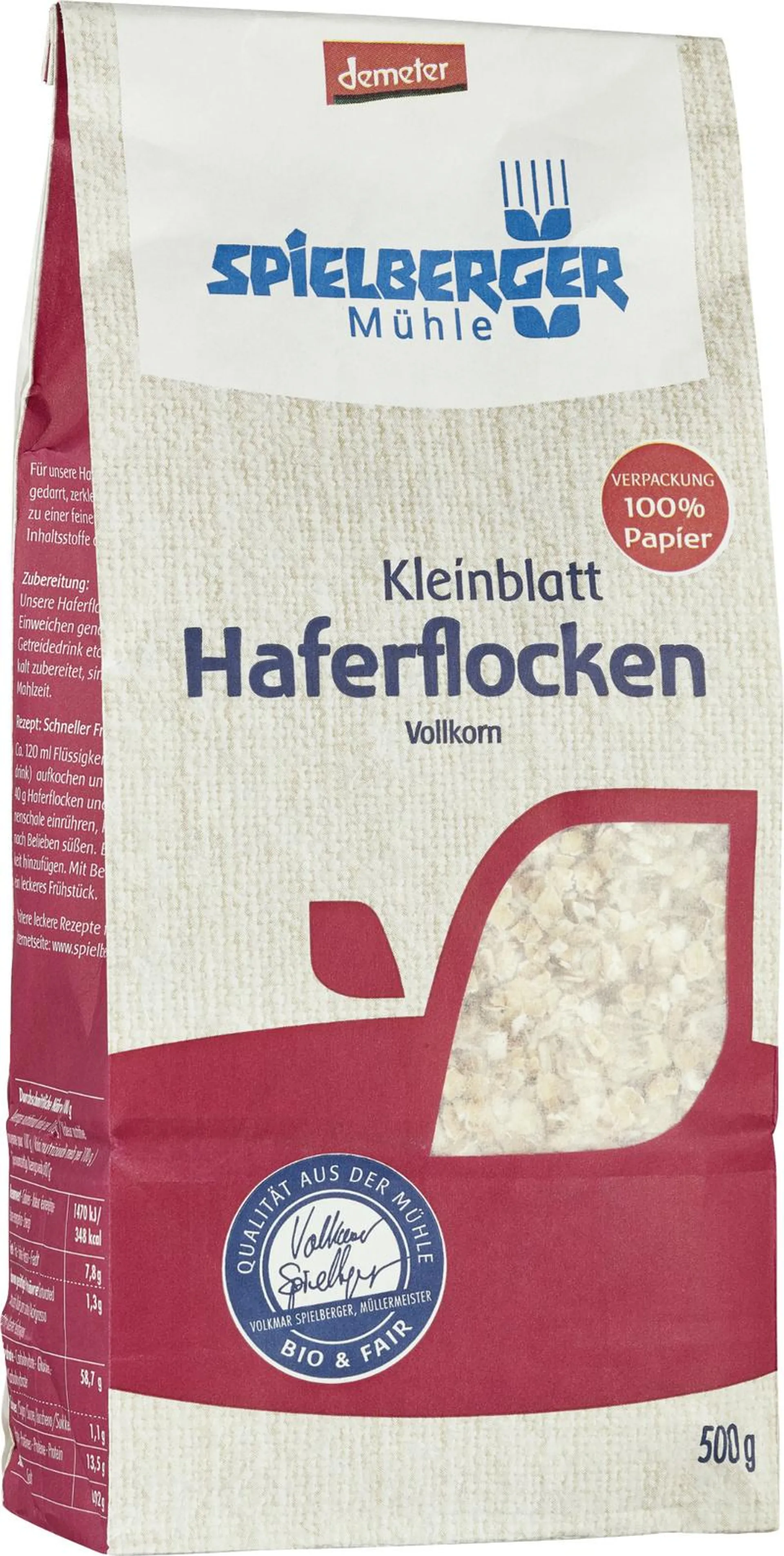 Spielberger Haferflocken Kleinblatt 500g