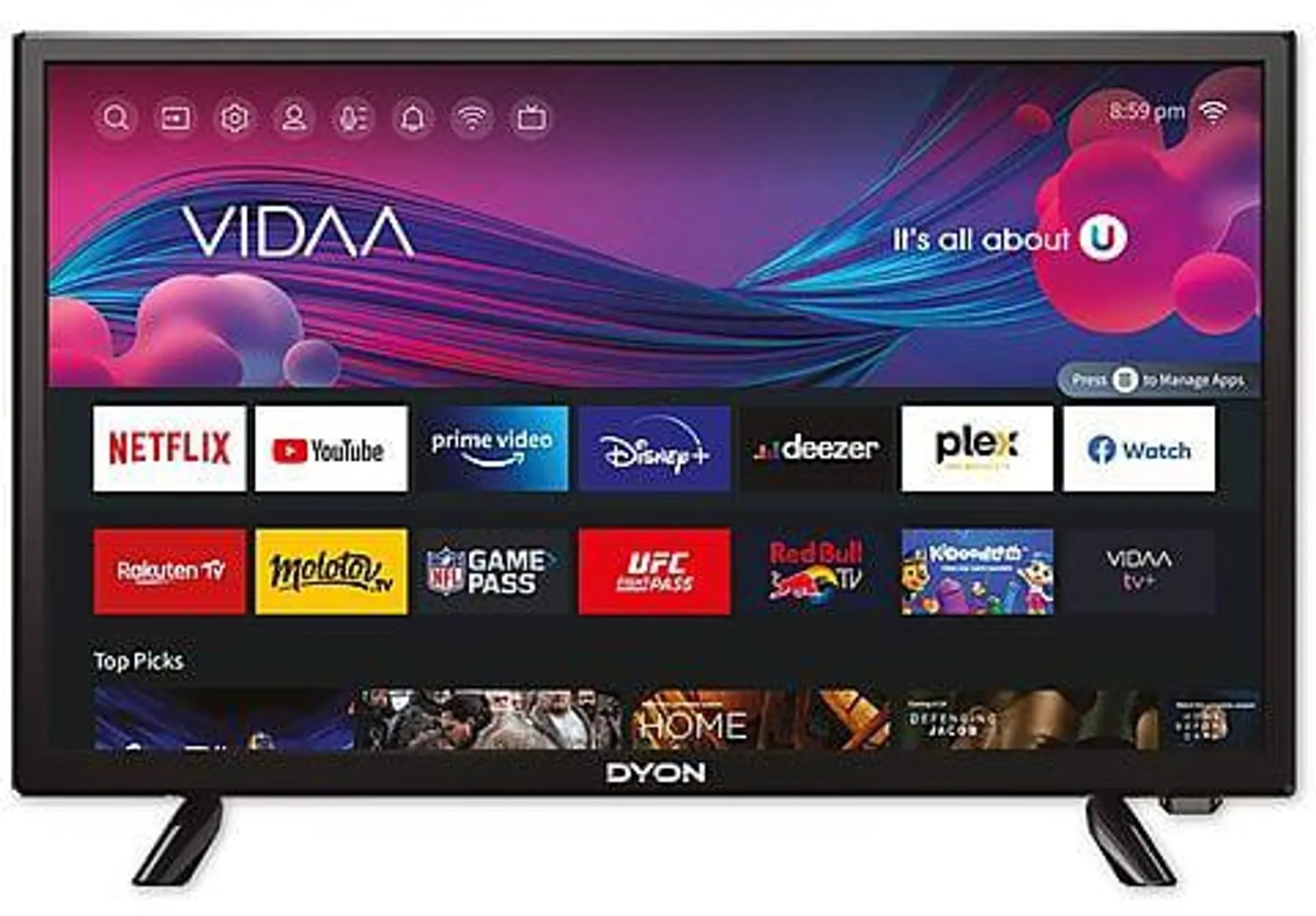 DYON Smart 24 VX Smart-LED-TV (Flat, 24 Zoll / 60 cm, HD-ready, SMART TV, VIDAA)