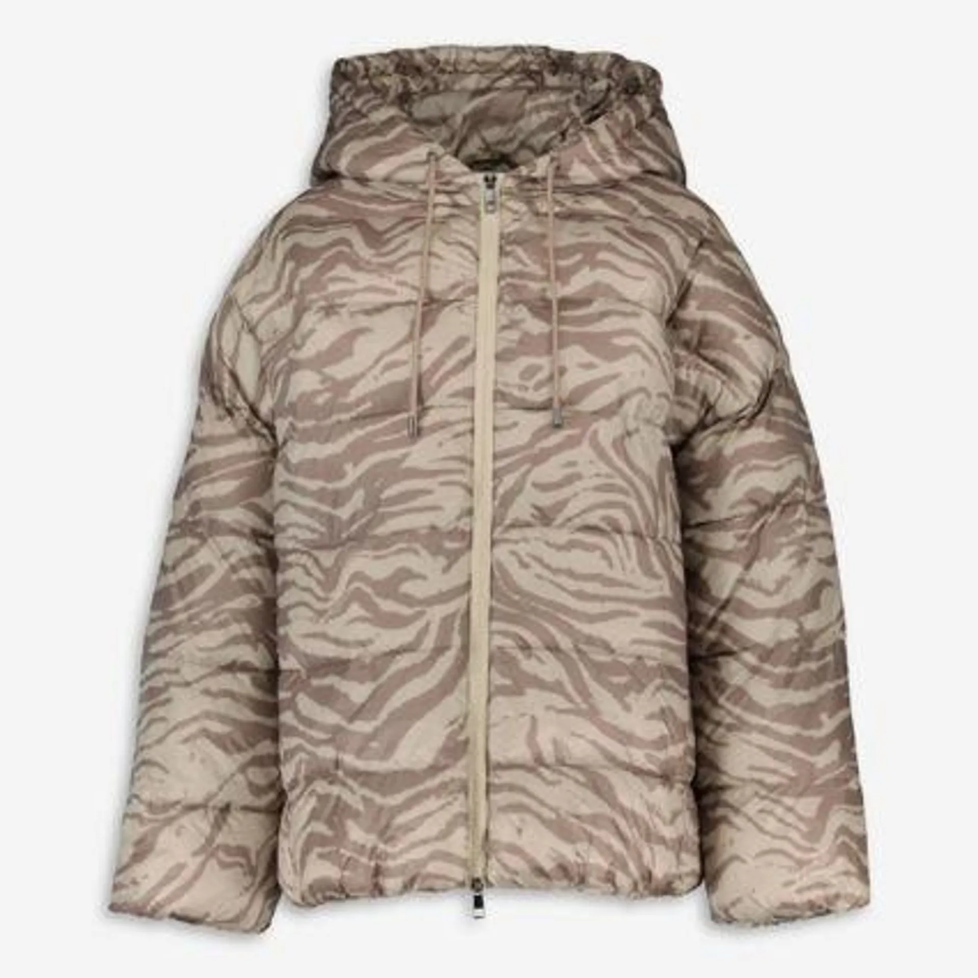 Beige-braune Pufferjacke