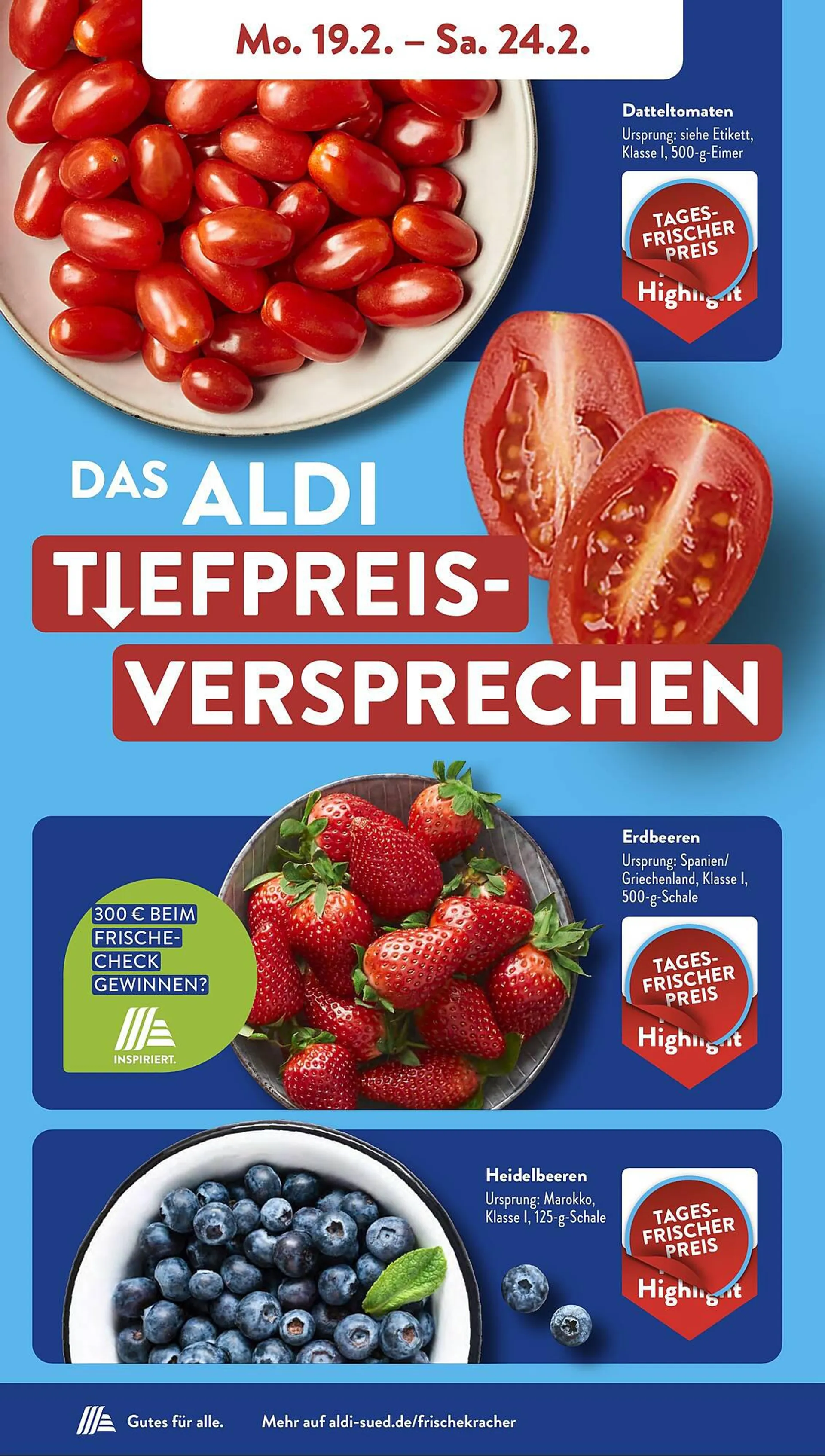 Aldi Süd Food Prospekt von 19. Februar bis 24. Februar 2024 - Prospekt seite 1