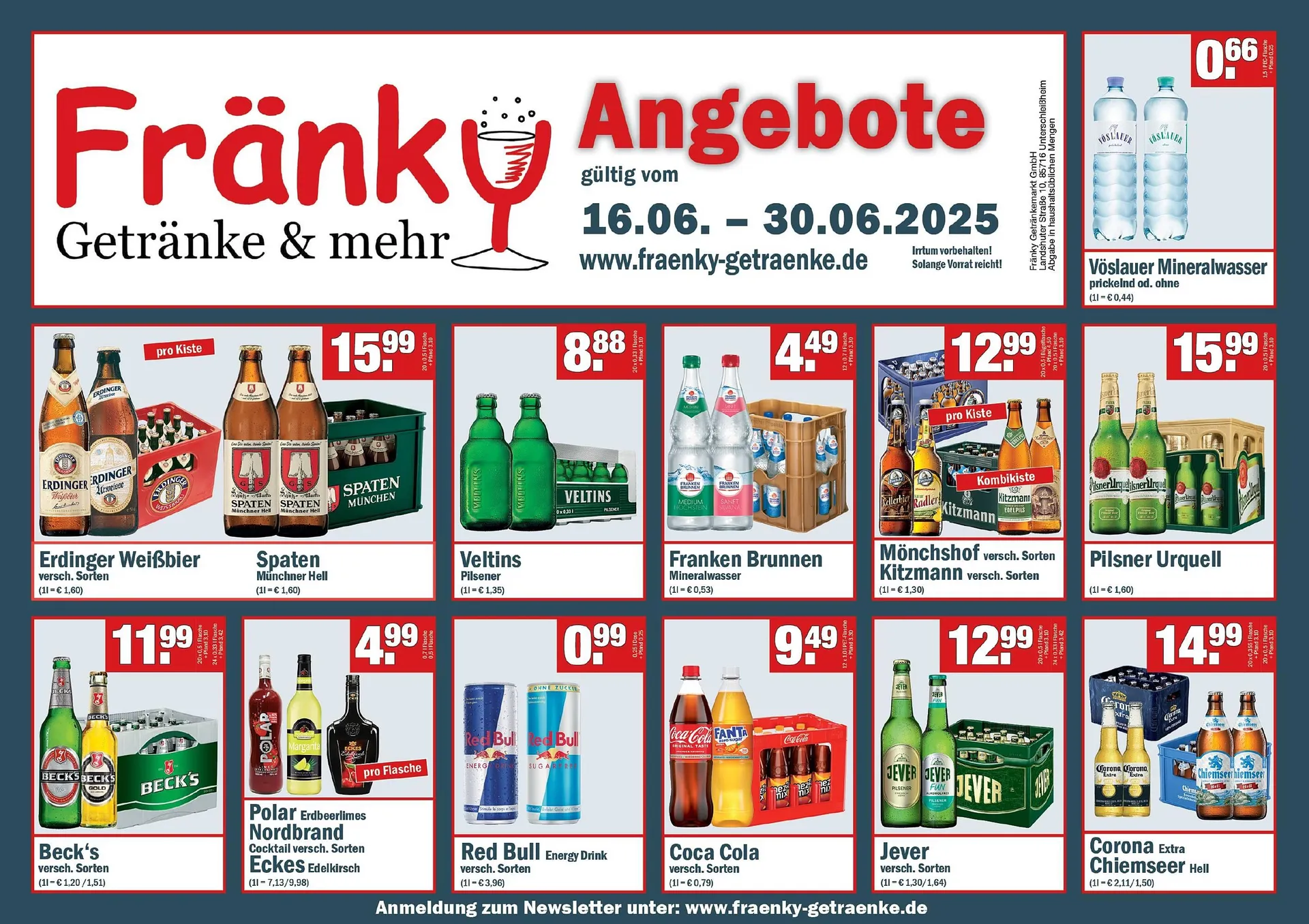 Fränky Getränke Prospekt von 16. Juni bis 30. Juni 2025 - Prospekt seite 1