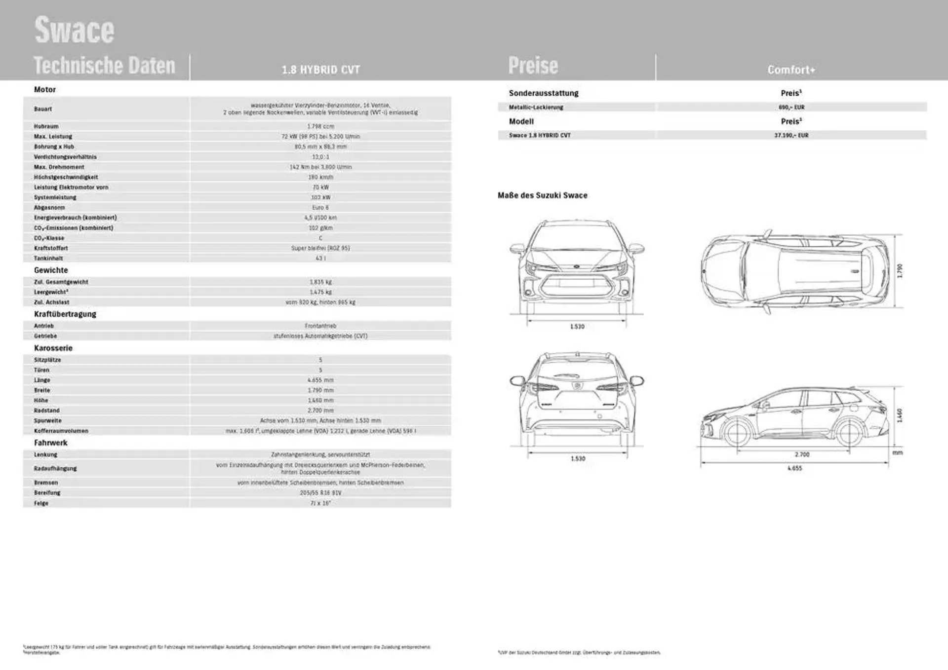 Suzuki Swace von 24. Januar bis 24. Januar 2026 - Prospekt seite 18