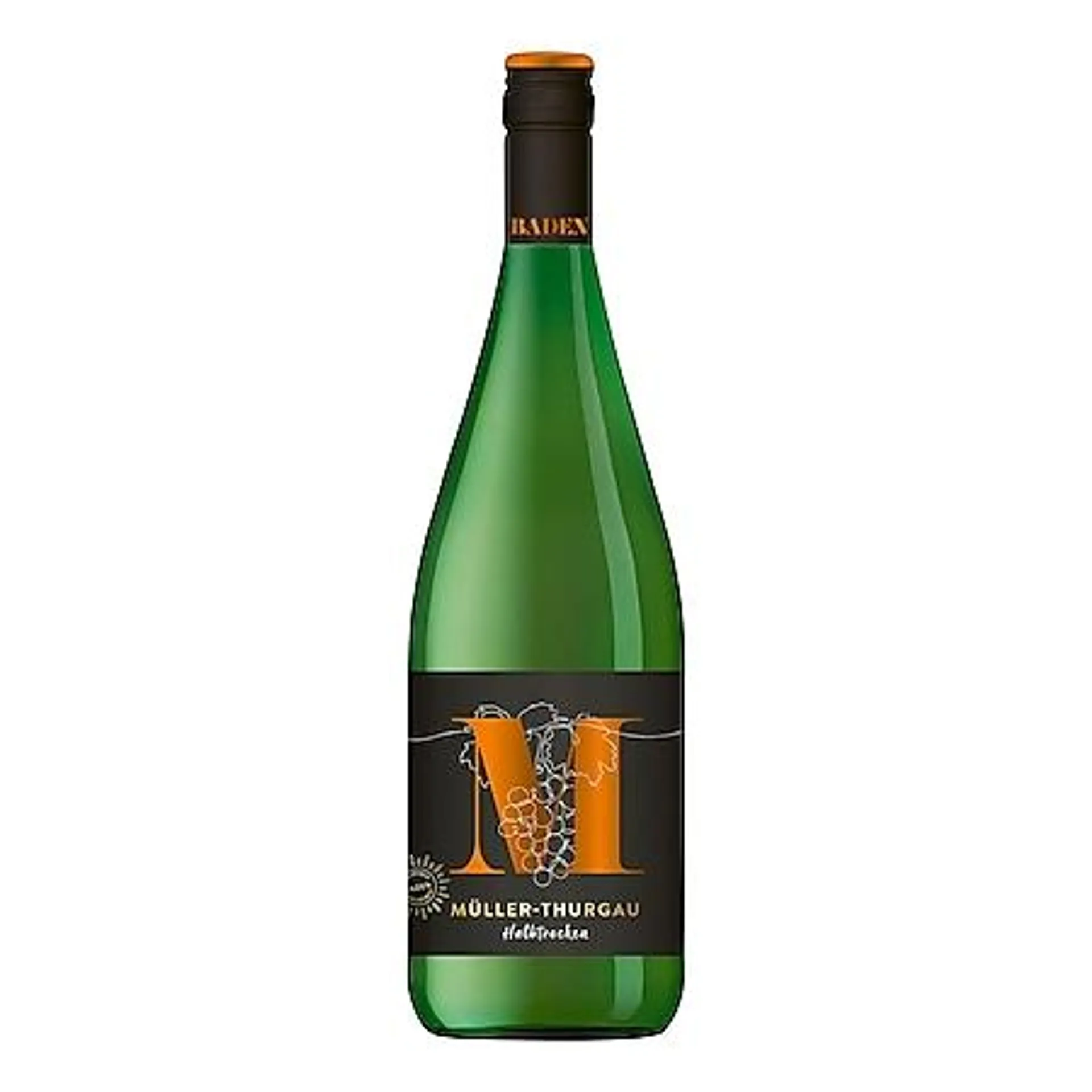 Müller Thurgau Qualitätswein Baden halbtrocken 11,5 % vol 1 Liter