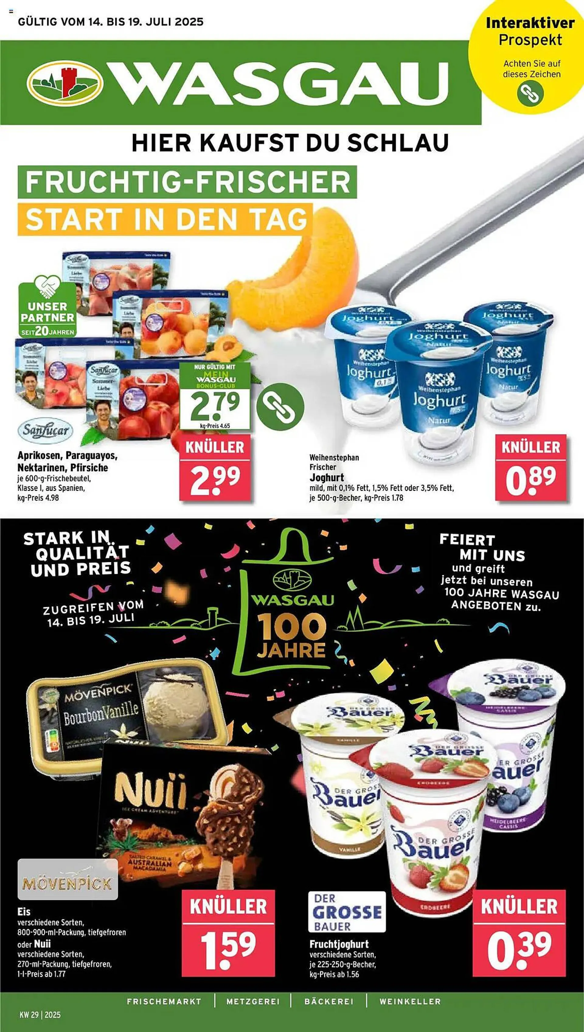 Wasgau Prospekt von 14. Juli bis 19. Juli 2025 - Prospekt seite 1