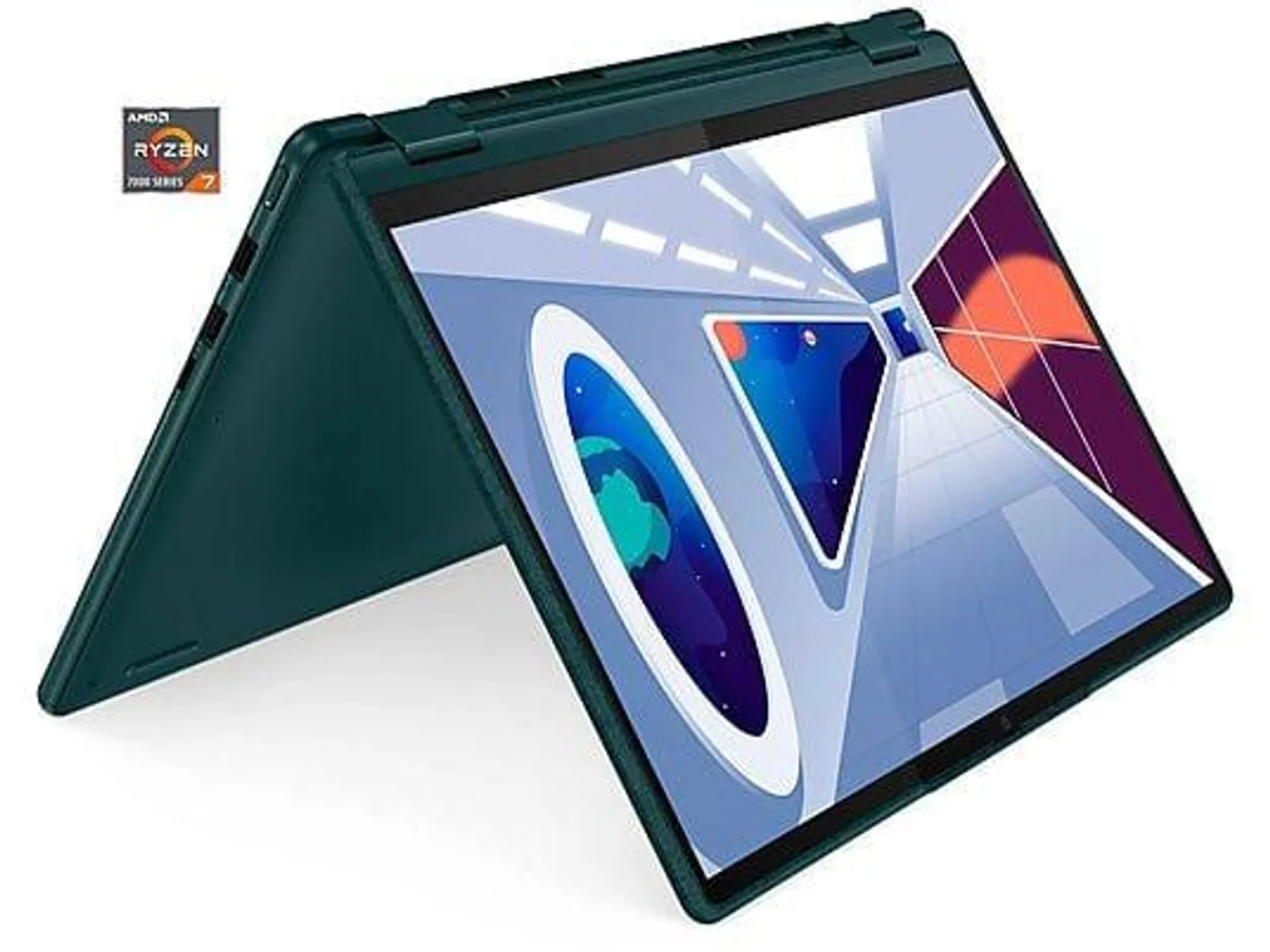 LENOVO Yoga 83B2001SGE, Laptops, mit 13,3 Zoll Display Touchscreen, AMD,7730U Prozessor, 16 GB RAM, 512 GB SSD, AMD Keine Grafikkarte, Blau, Windows 11 Home (64 Bit)