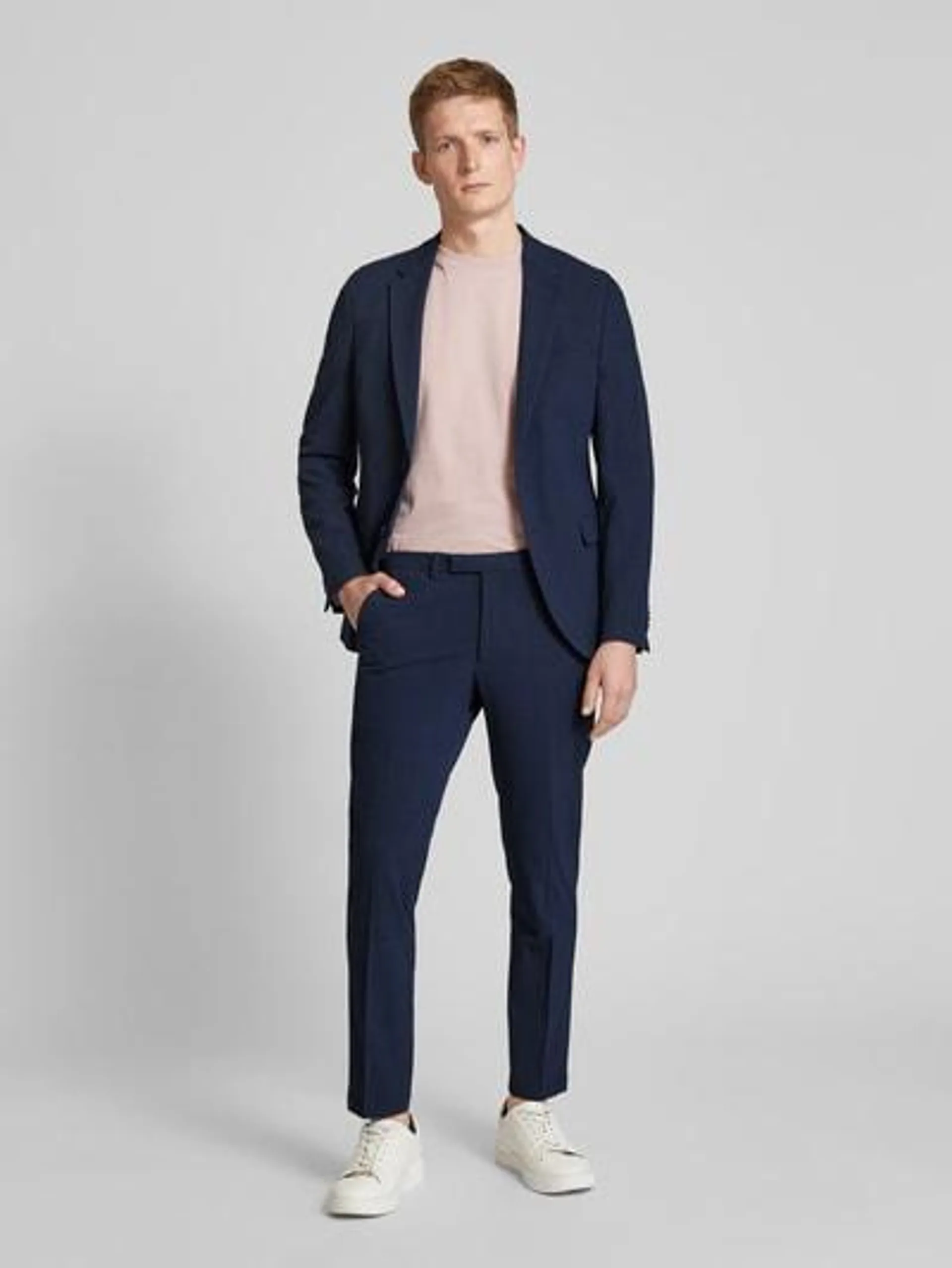 Slim Fit 2-Knopf-Sakko mit Viskose-Anteil in marine