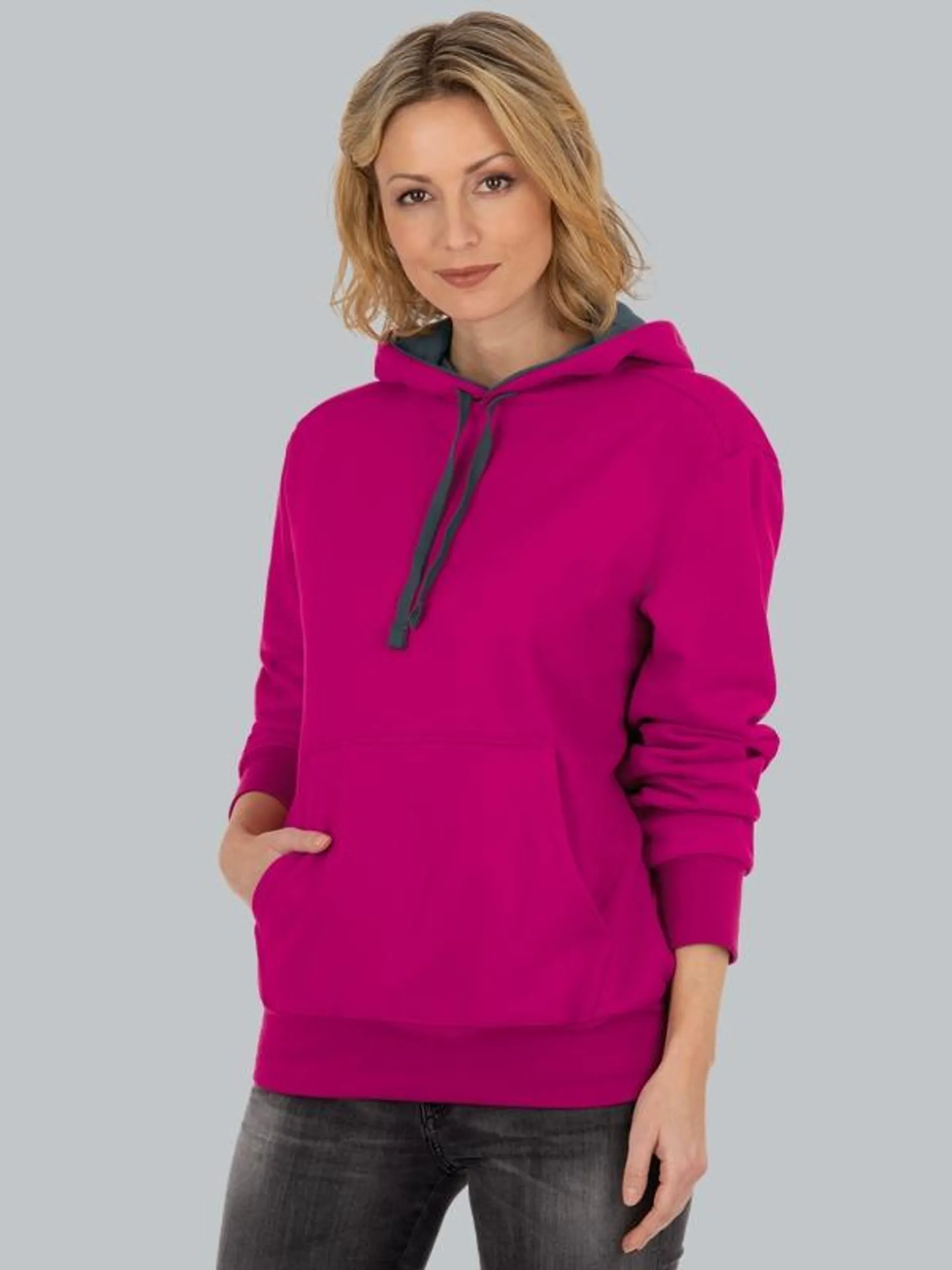 Kapuzenshirt aus Sweat-Qualität Magenta