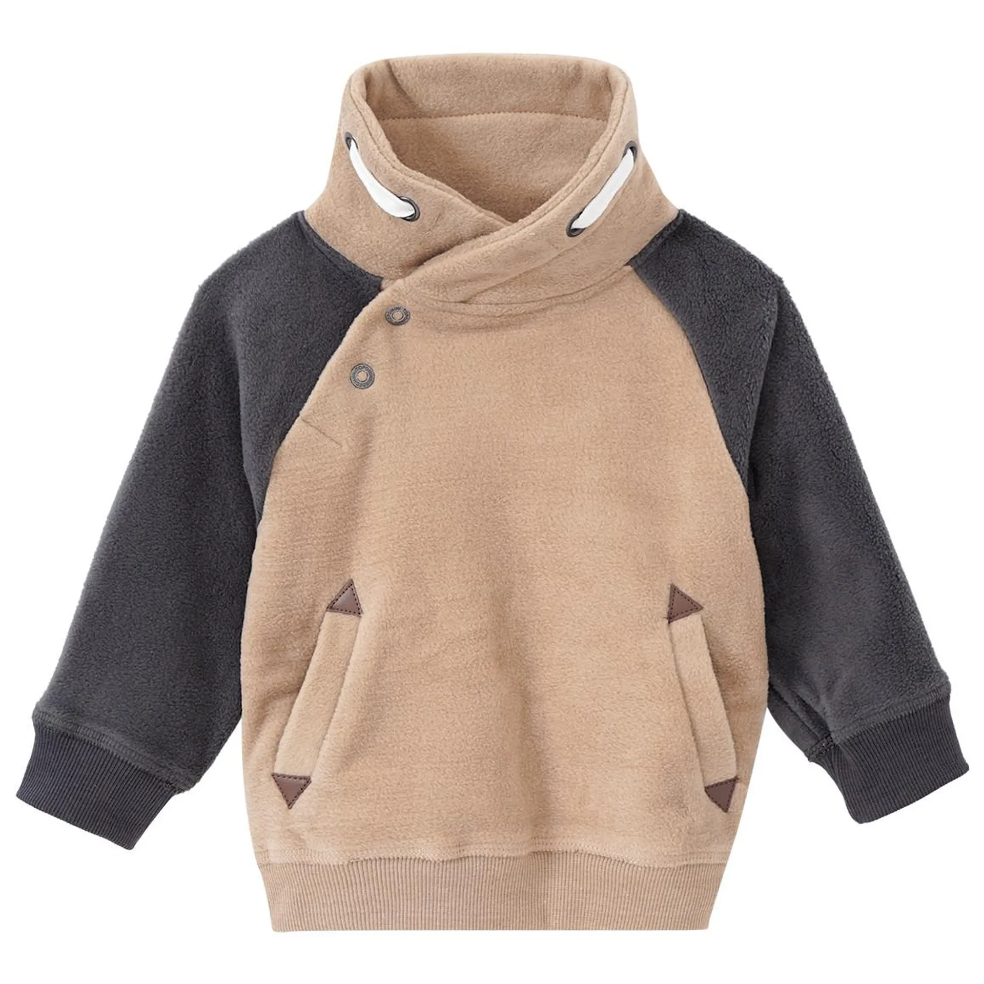 Baby Fleecepullover mit Schalkragen