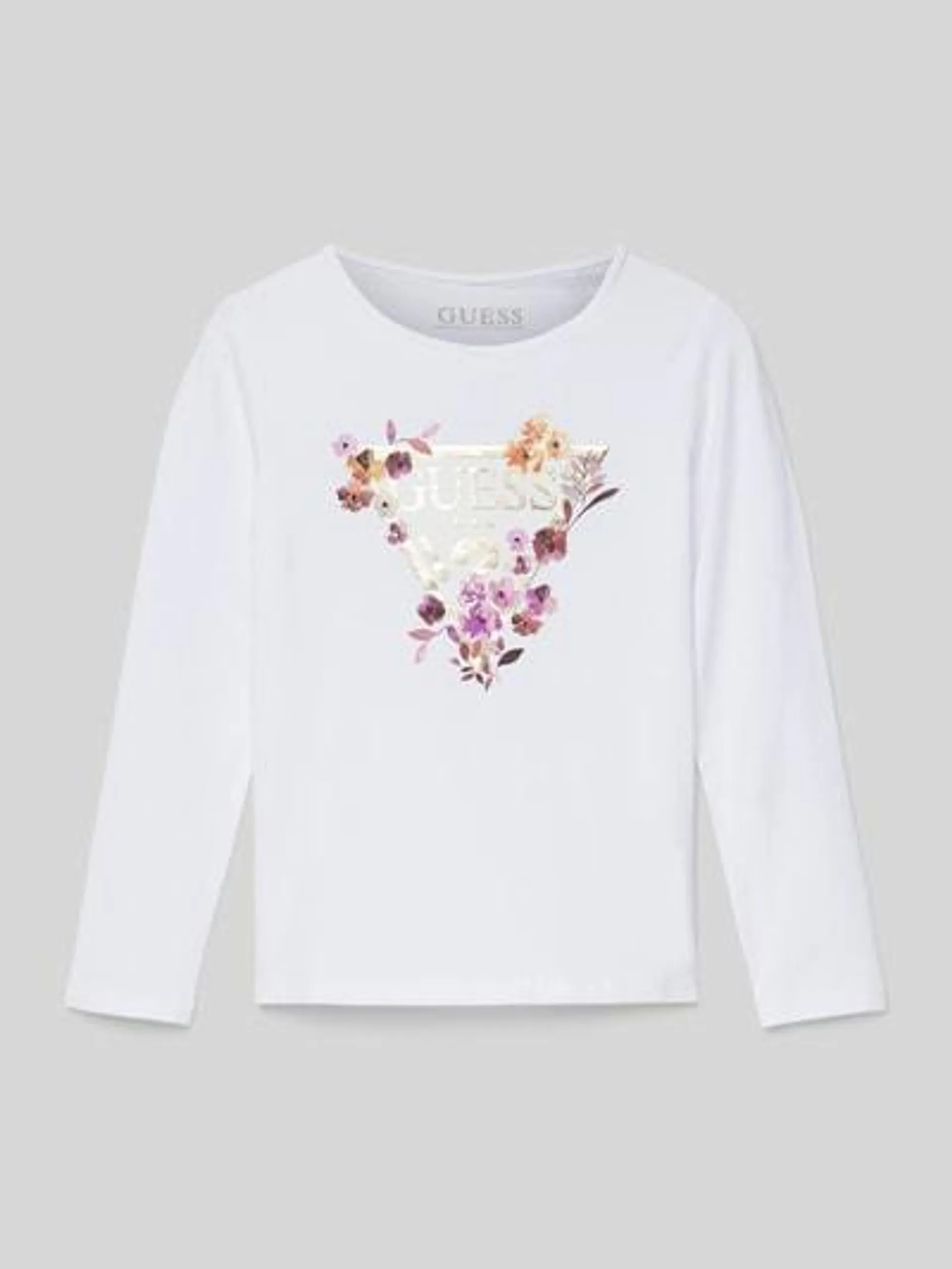 Longsleeve mit Label-Print in weiss