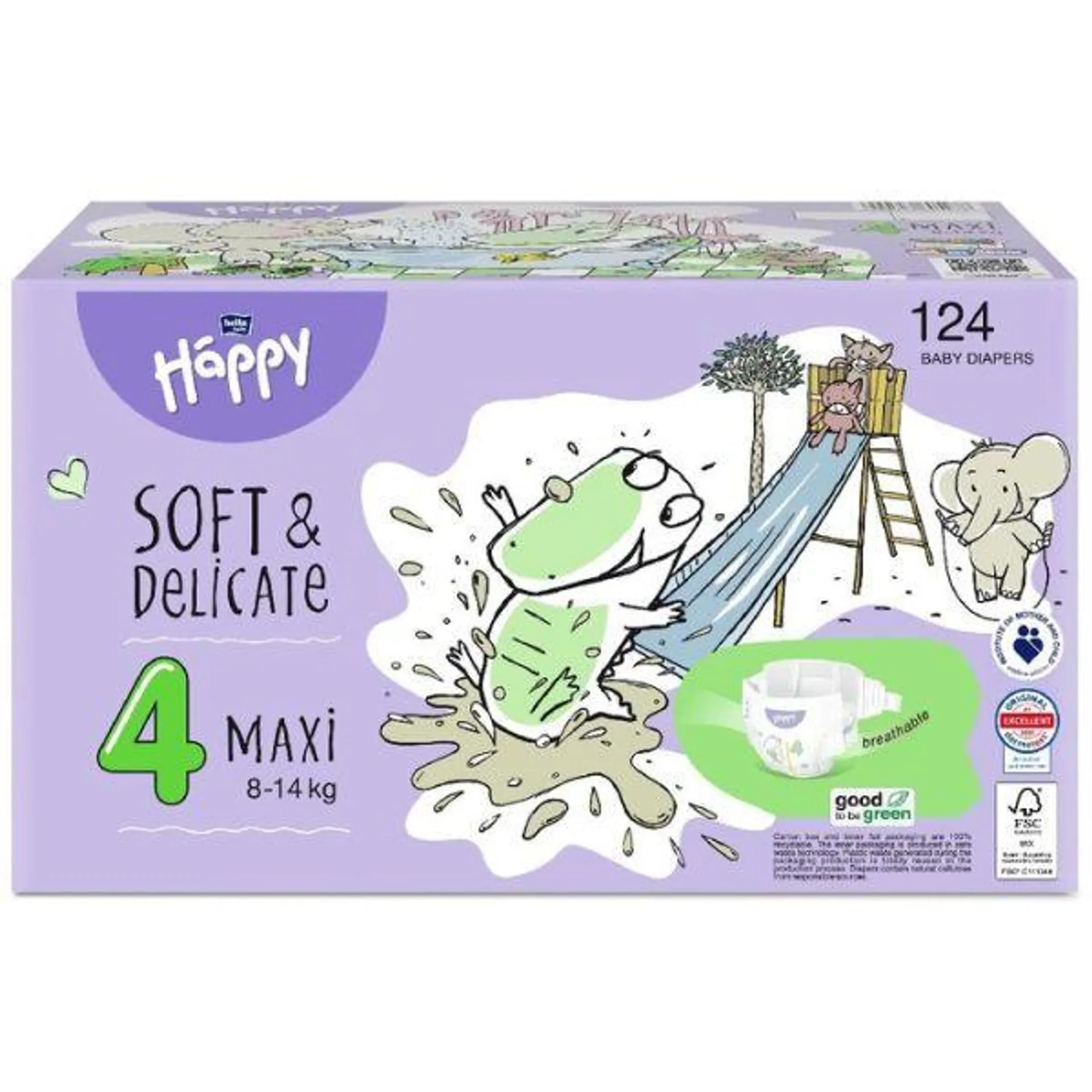 bella baby Happy Windeln Gr.4 Maxi 8-14kg HAPPY BOX 124 Stück