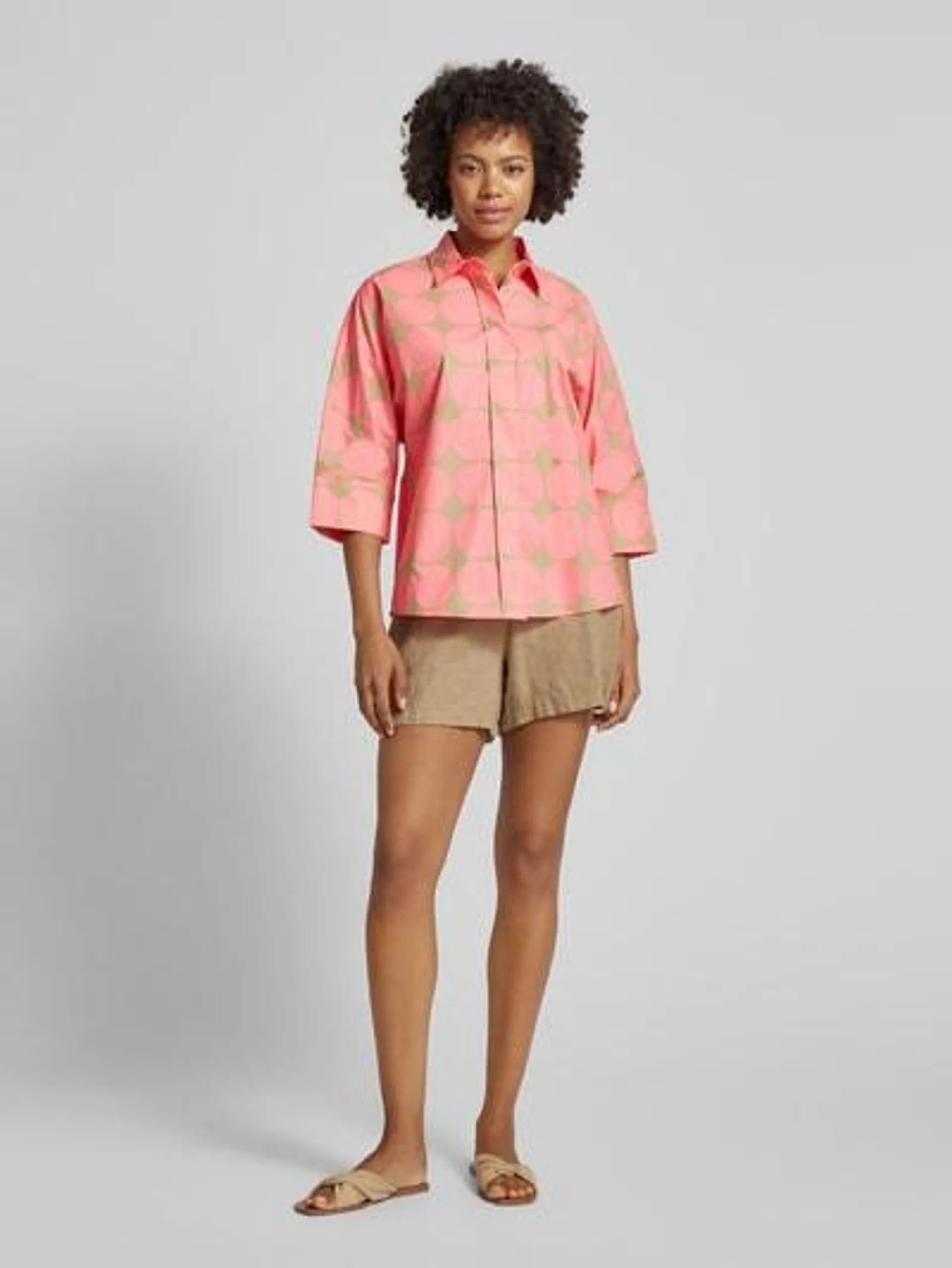 Bluse mit 3/4-Arm in rosa