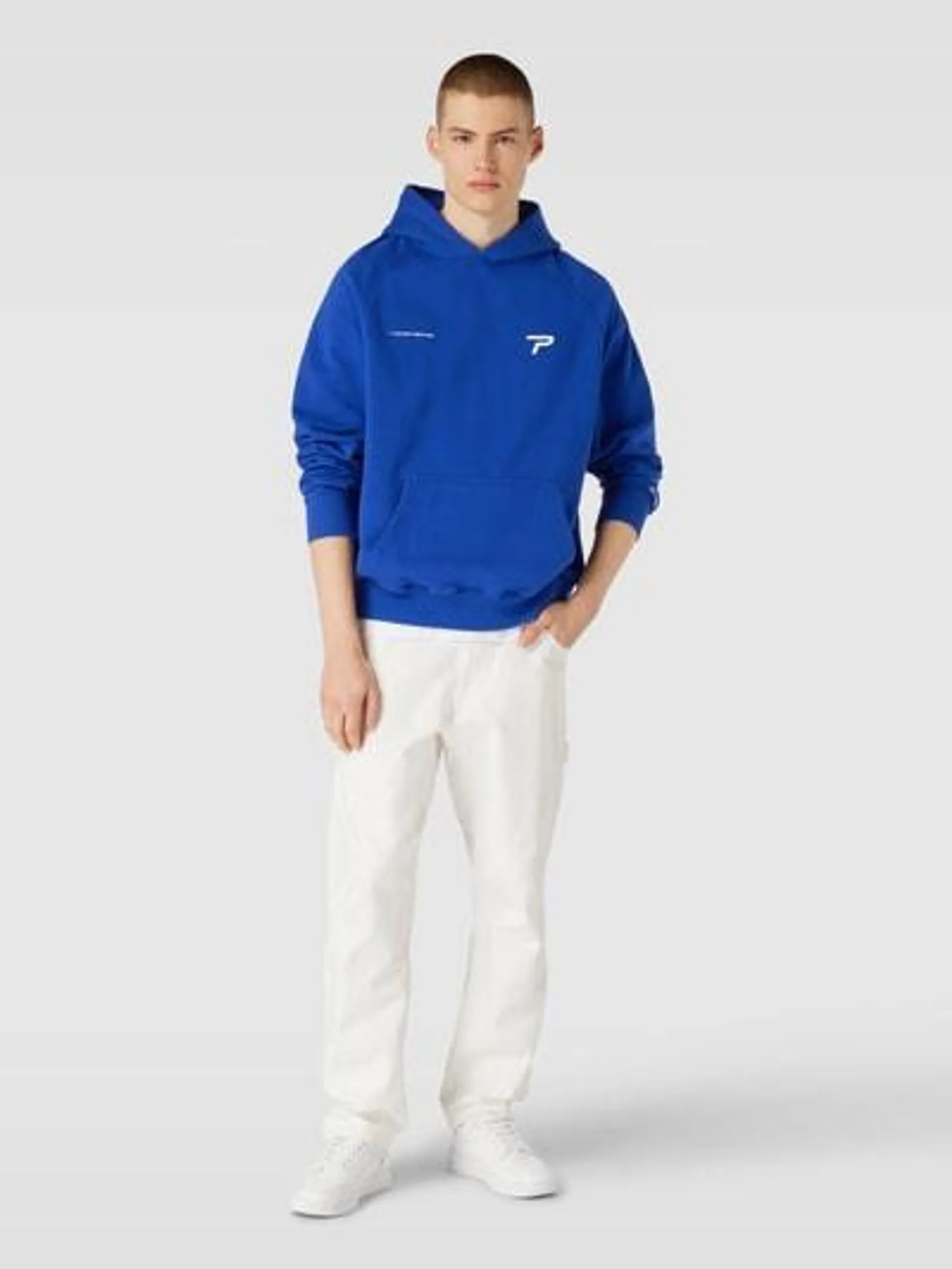 Hoodie mit Label-Details Modell 'BARONE RAGLAN' in royal