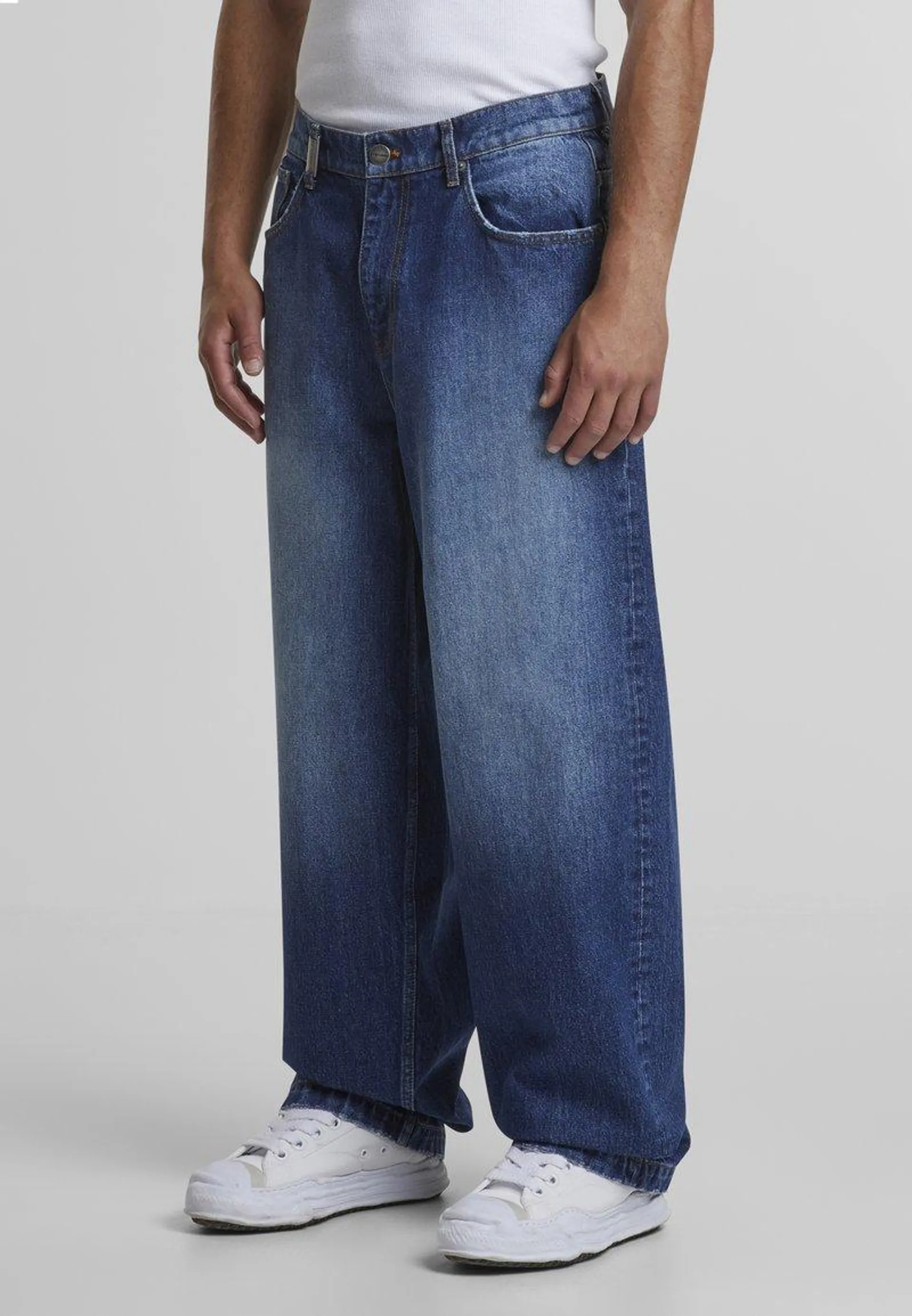 EREN WIDE BAGGY - Relaxed fit jeans - mid blue