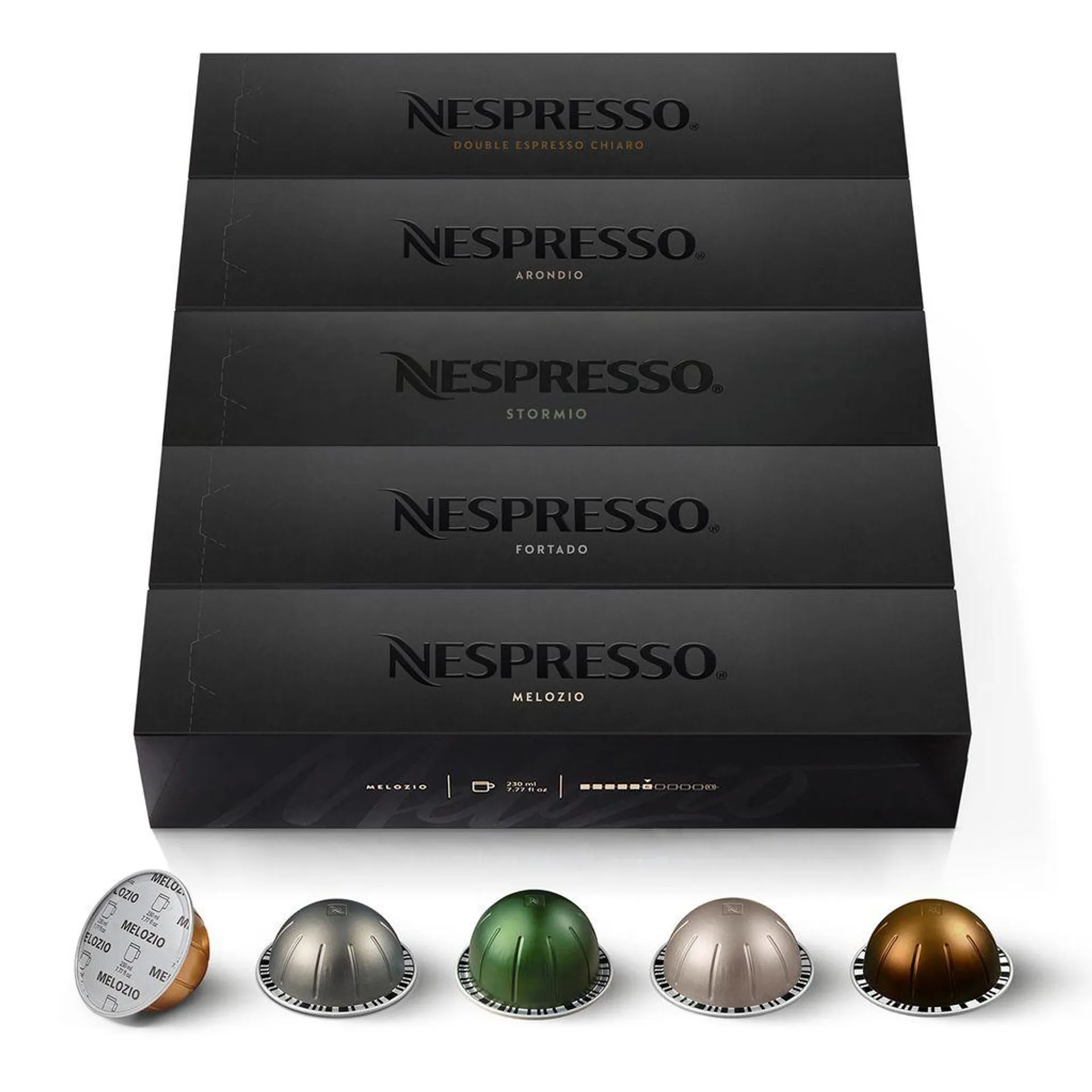 NESPRESSO VERTUO, Auswahl an Signature Kaffee (230ml), Gran Lungo (150ml) und Double Espresso (80ml), mittlere bis dunkle Röstungen, 50 Kaffeekapseln