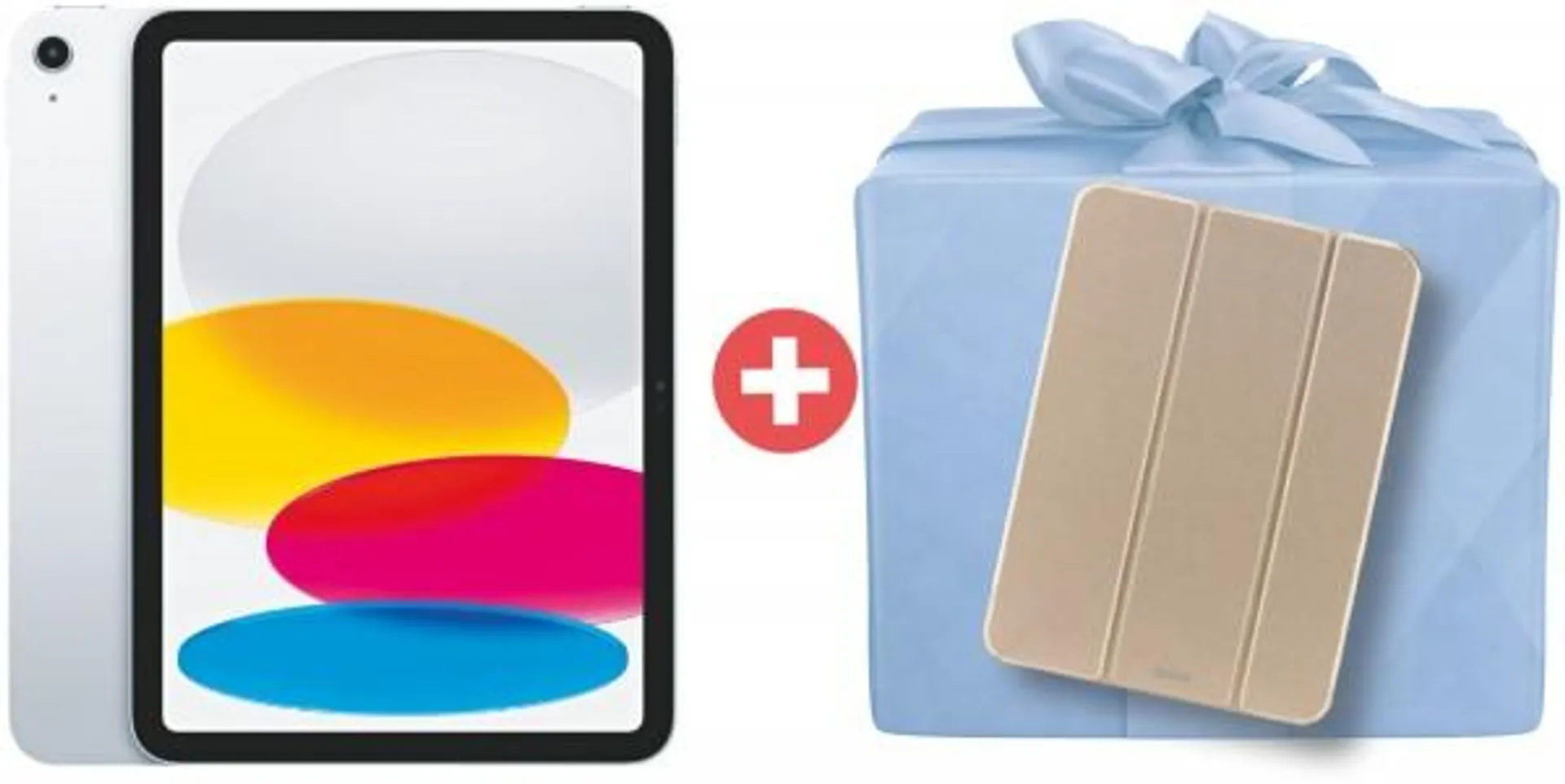 Apple iPad (64GB) WiFi (silber) + Dein Geschenk: Hama Tablet-Case Terra (beige)