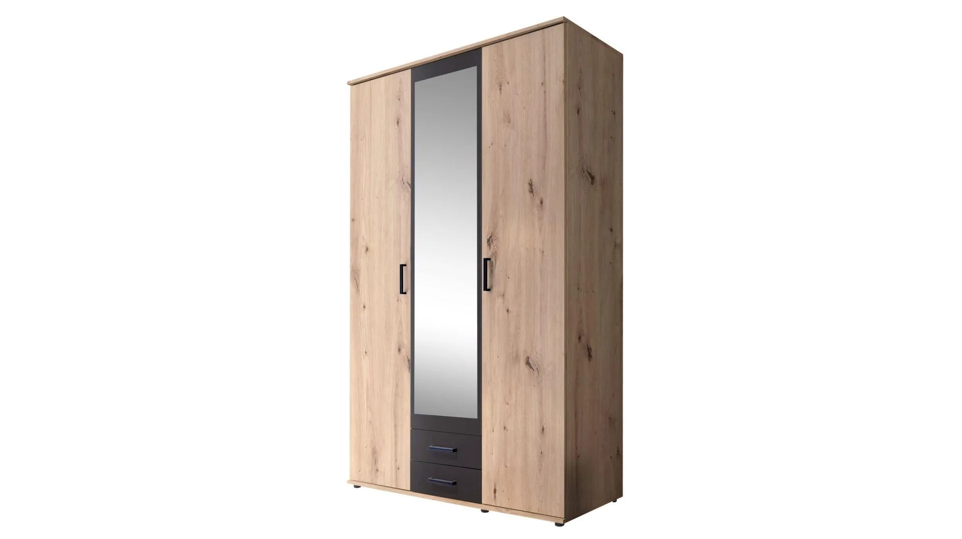 Kleiderschrank mit Spiegel - Artisan Eiche - anthrazit - 120 cm - CHICAGO