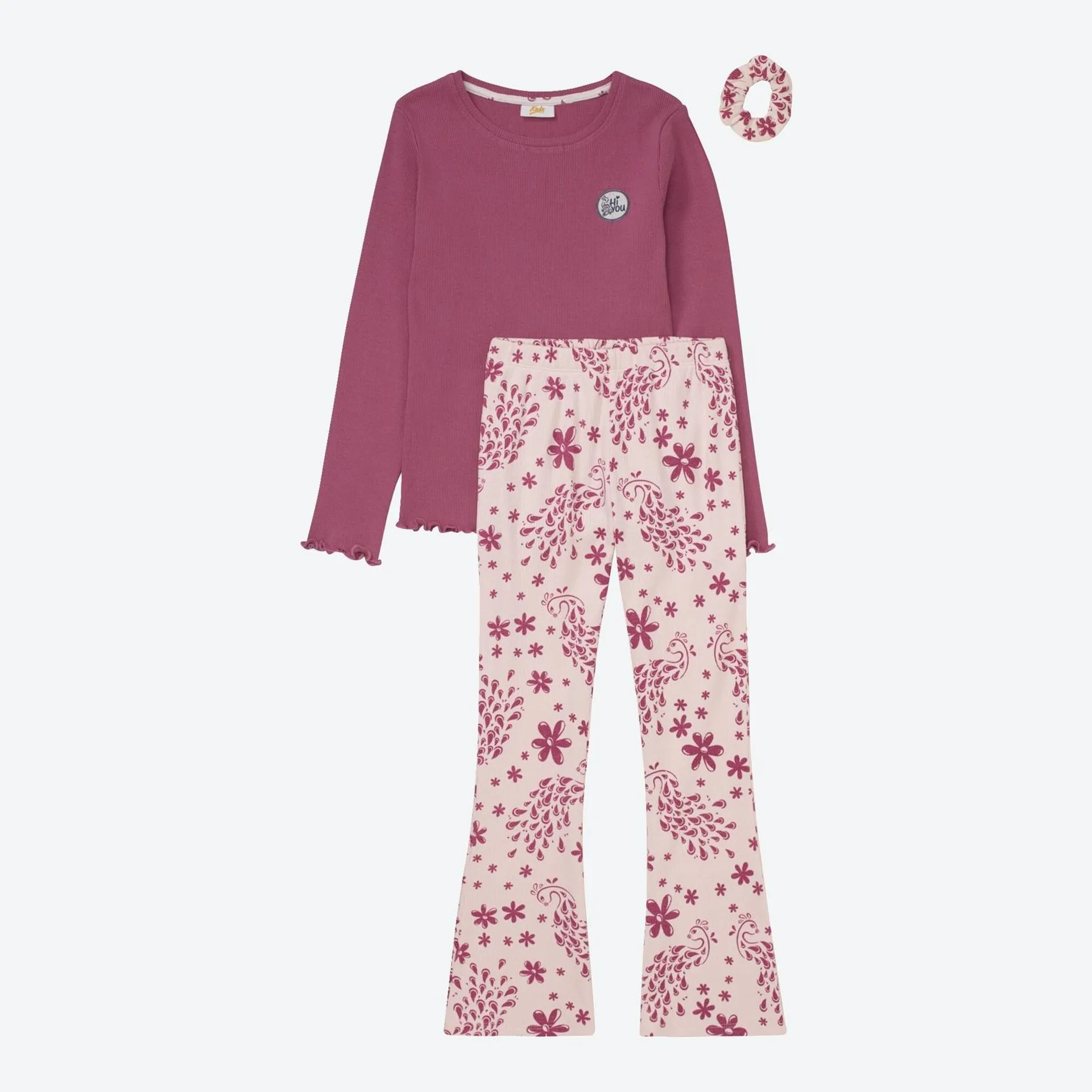 Kinder-Mädchen-Set mit Bootcut-Leggings, 3-teilig