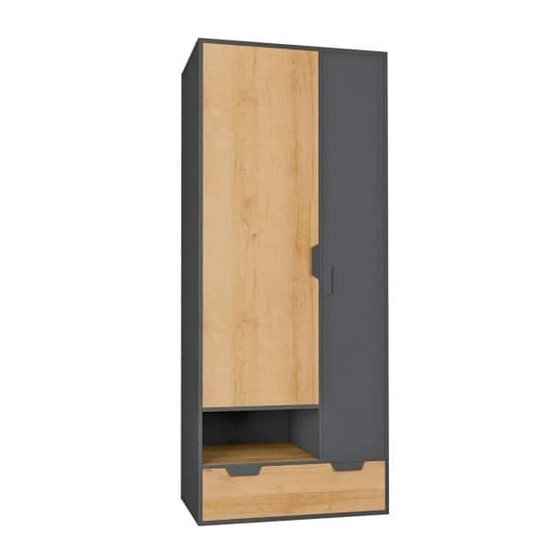 Kleiderschrank Nano Eiche Riviera/Graphit Nachbildung ca. 80 x 195 x 50 cm