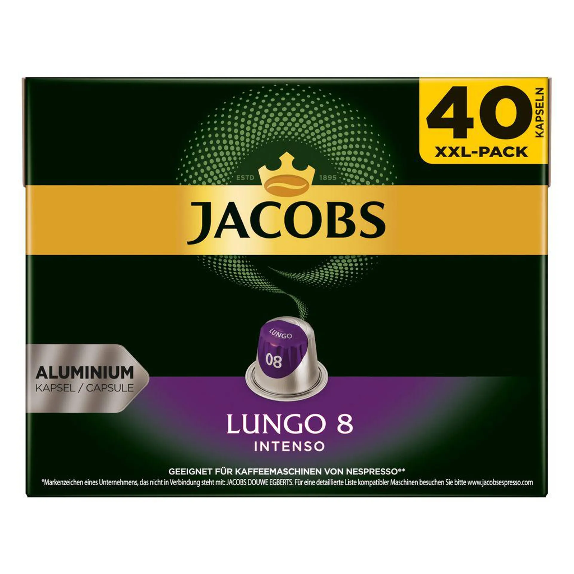 JACOBS Kapseln Lungo Intenso 5 x 40 Nespresso®* kompatible Kaffeekapseln