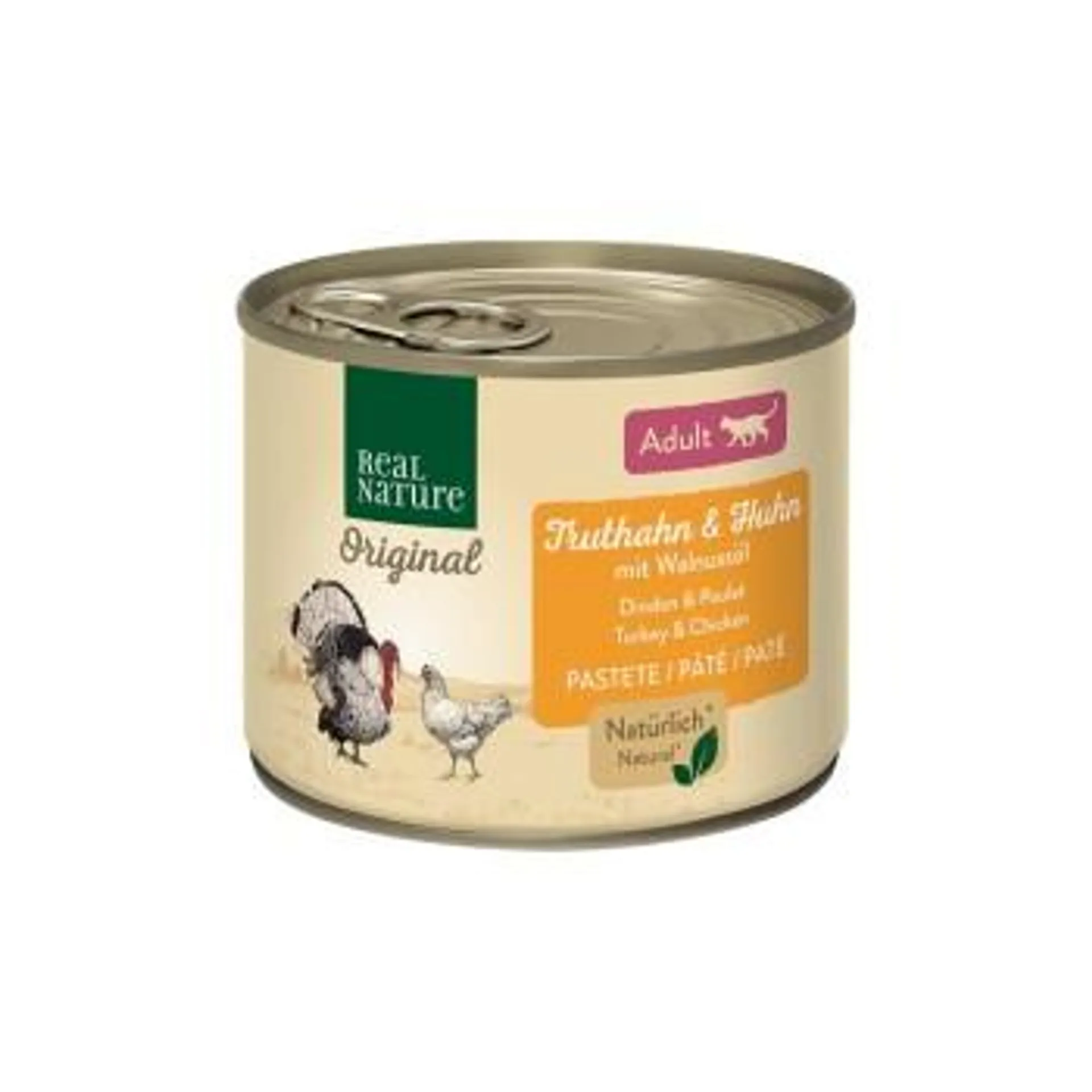 REAL NATURE Adult Truthahn & Huhn mit Walnussöl 6x200 g