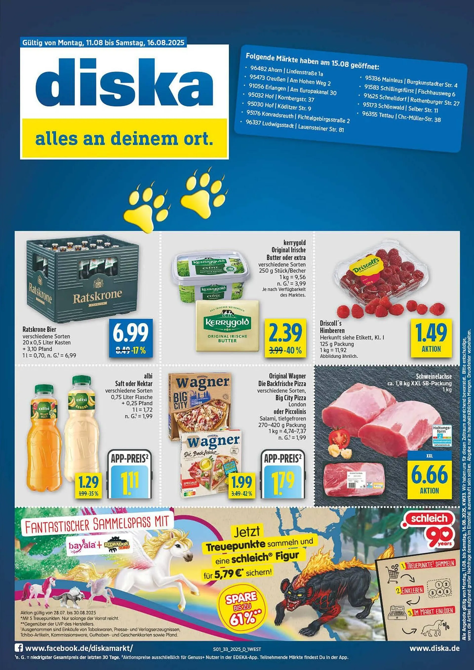 diska Prospekt von 11. August bis 16. August 2025 - Prospekt seite 1