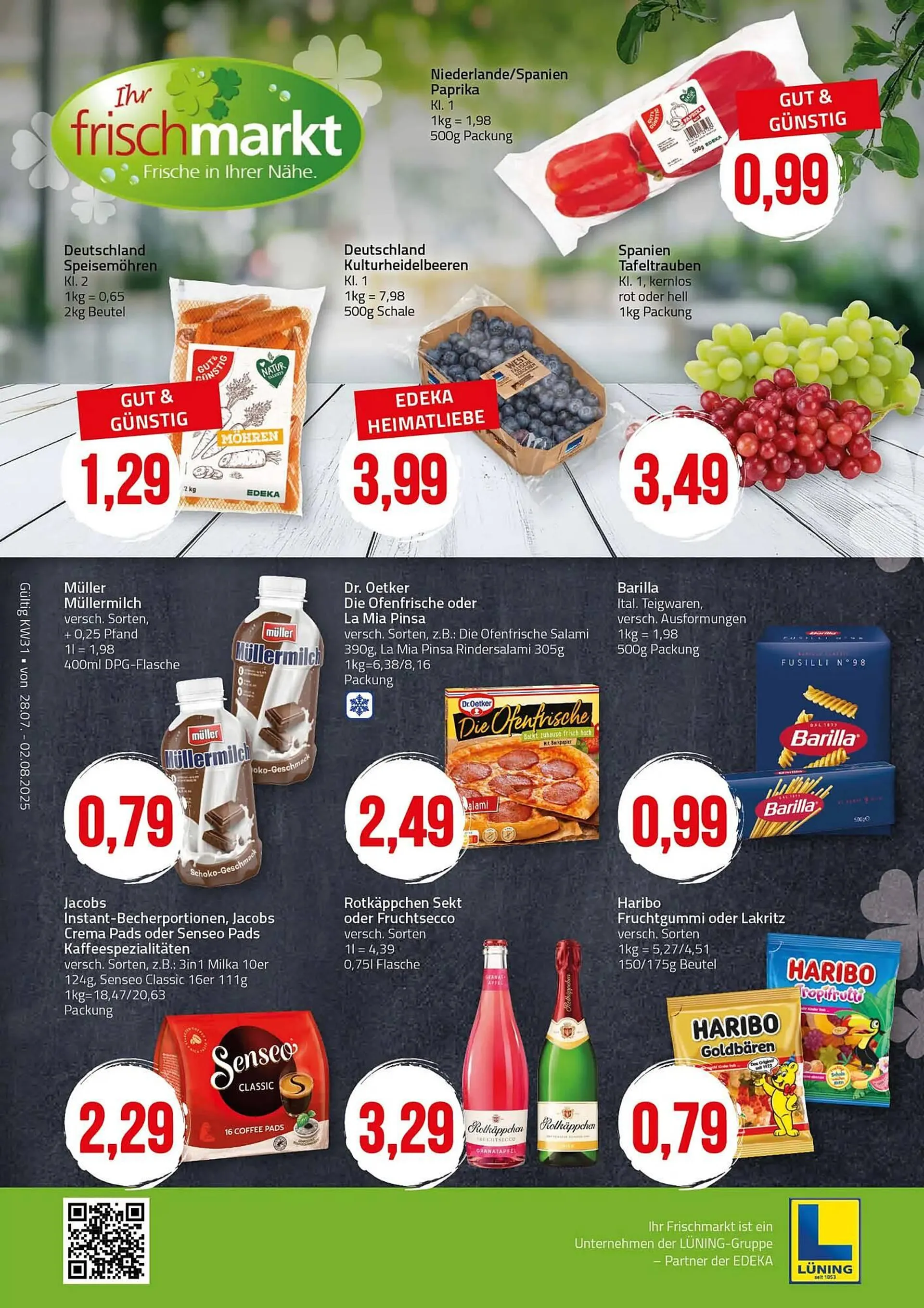 Ihr Frischmarkt Prospekt von 28. Juli bis 2. August 2025 - Prospekt seite 1