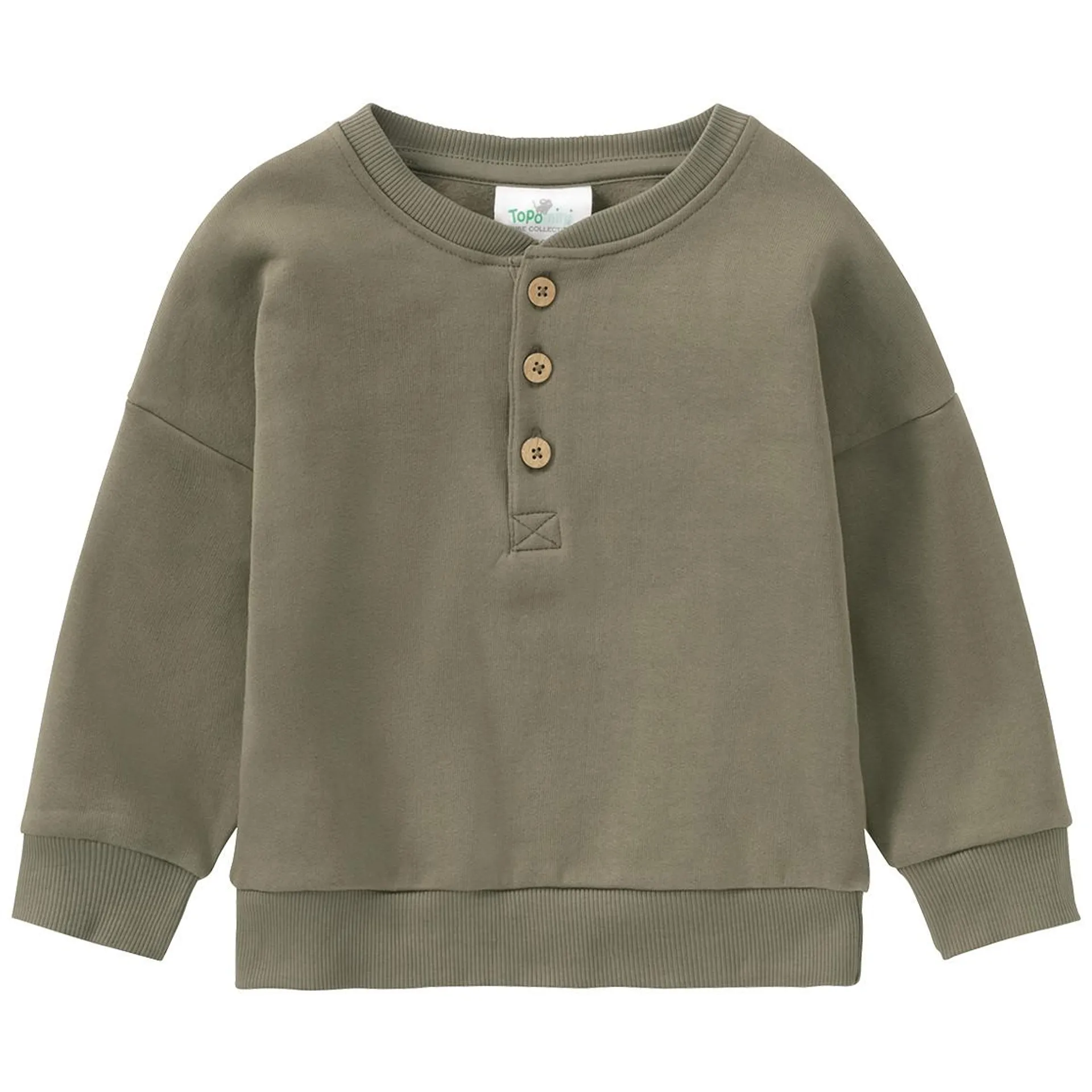 Baby Sweatshirt mit Henley-Ausschnitt