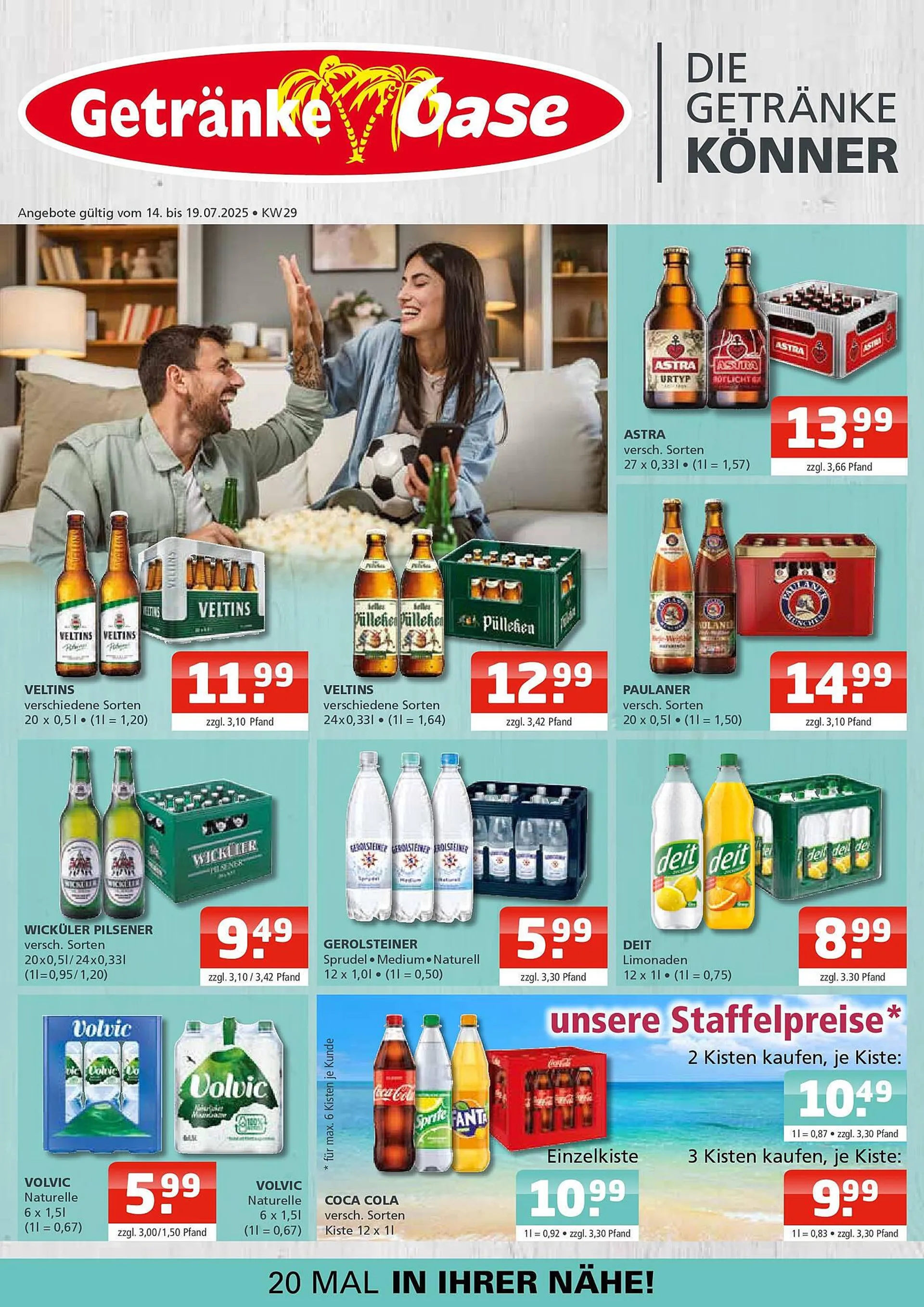 Getränke Oase Prospekt von 13. Juli bis 19. Juli 2025 - Prospekt seite 1