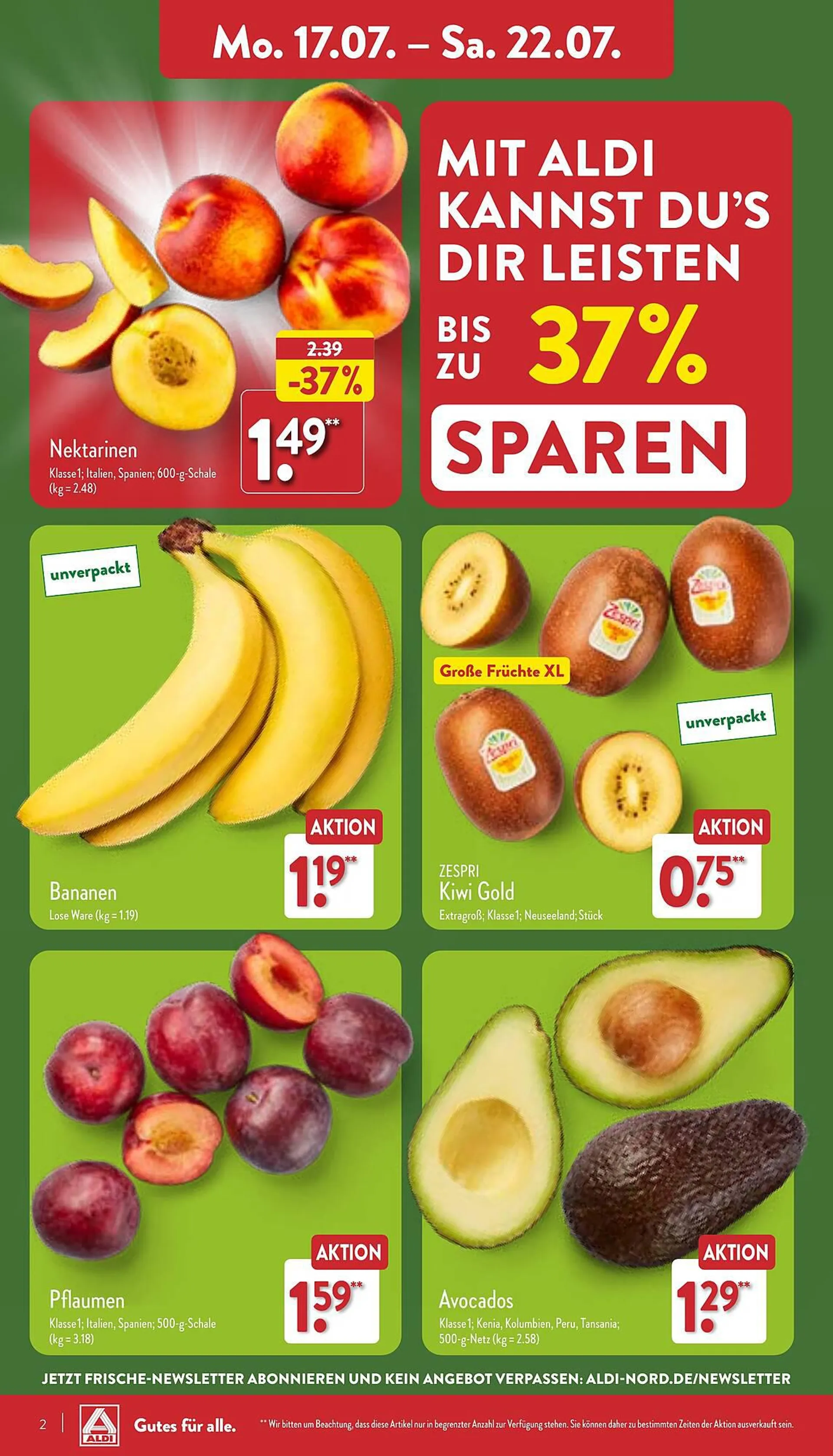 Aldi Nord Prospekt von 17. Juli bis 22. Juli 2023 - Prospekt seite 2