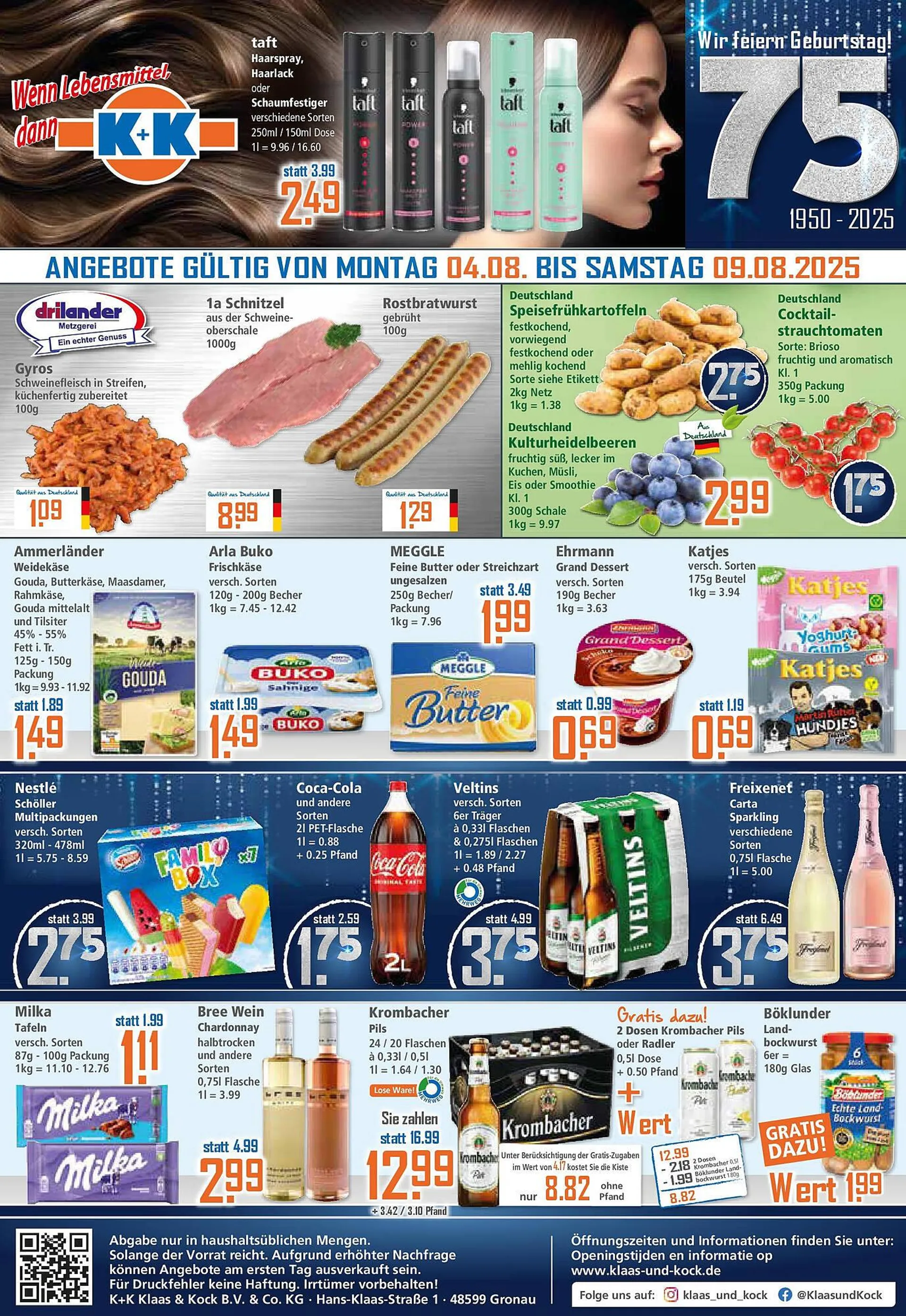 Klaas und Kock Prospekt von 3. August bis 9. August 2025 - Prospekt seite 1