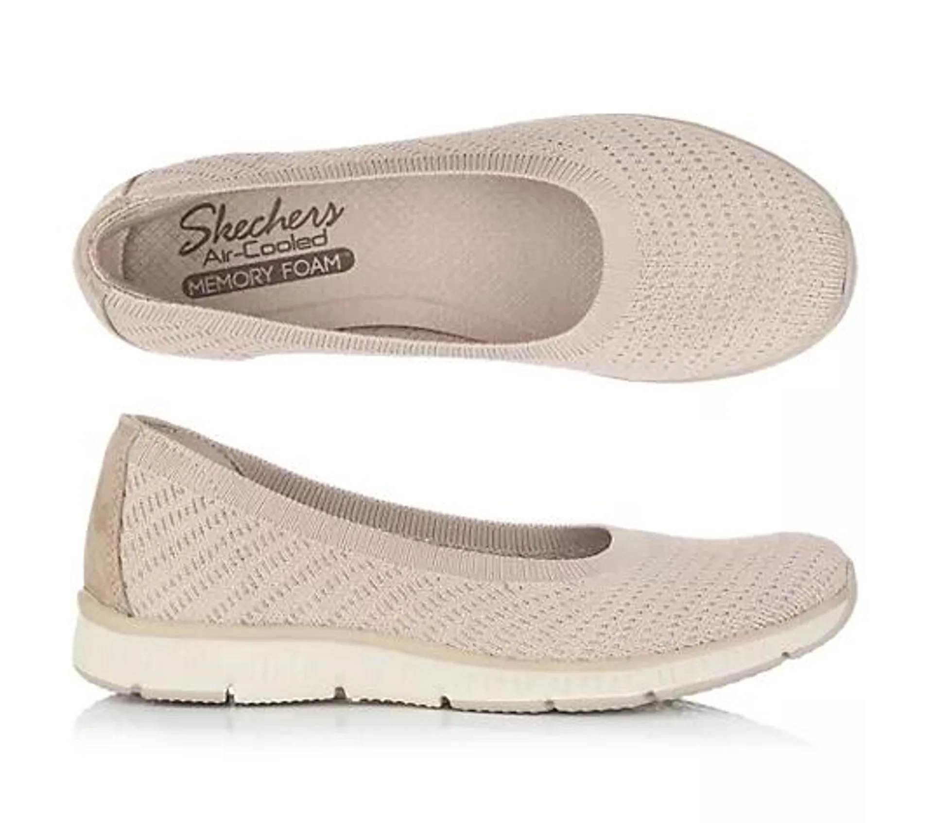 SKECHERS Damen-Ballerina Be-Cool Wonderstruck Stretch Strick Memory Foam