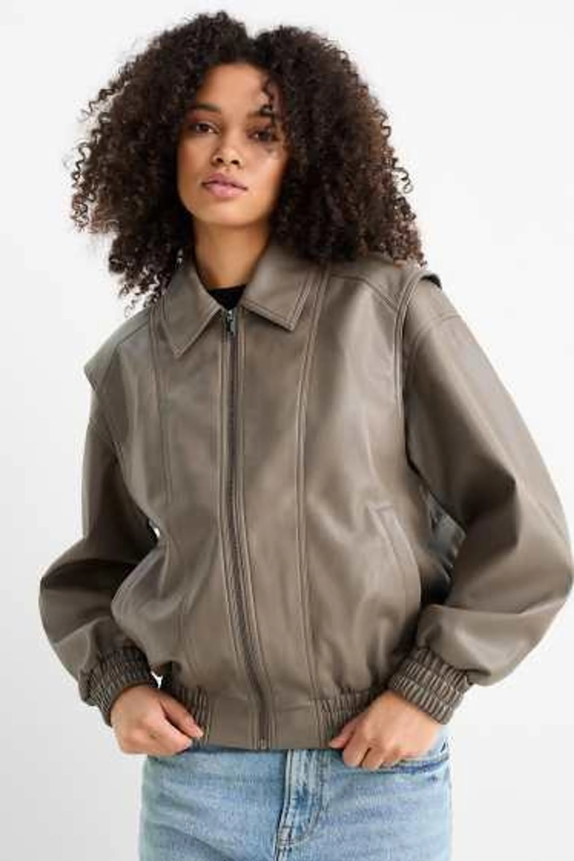 Bomber jacket - faux leather