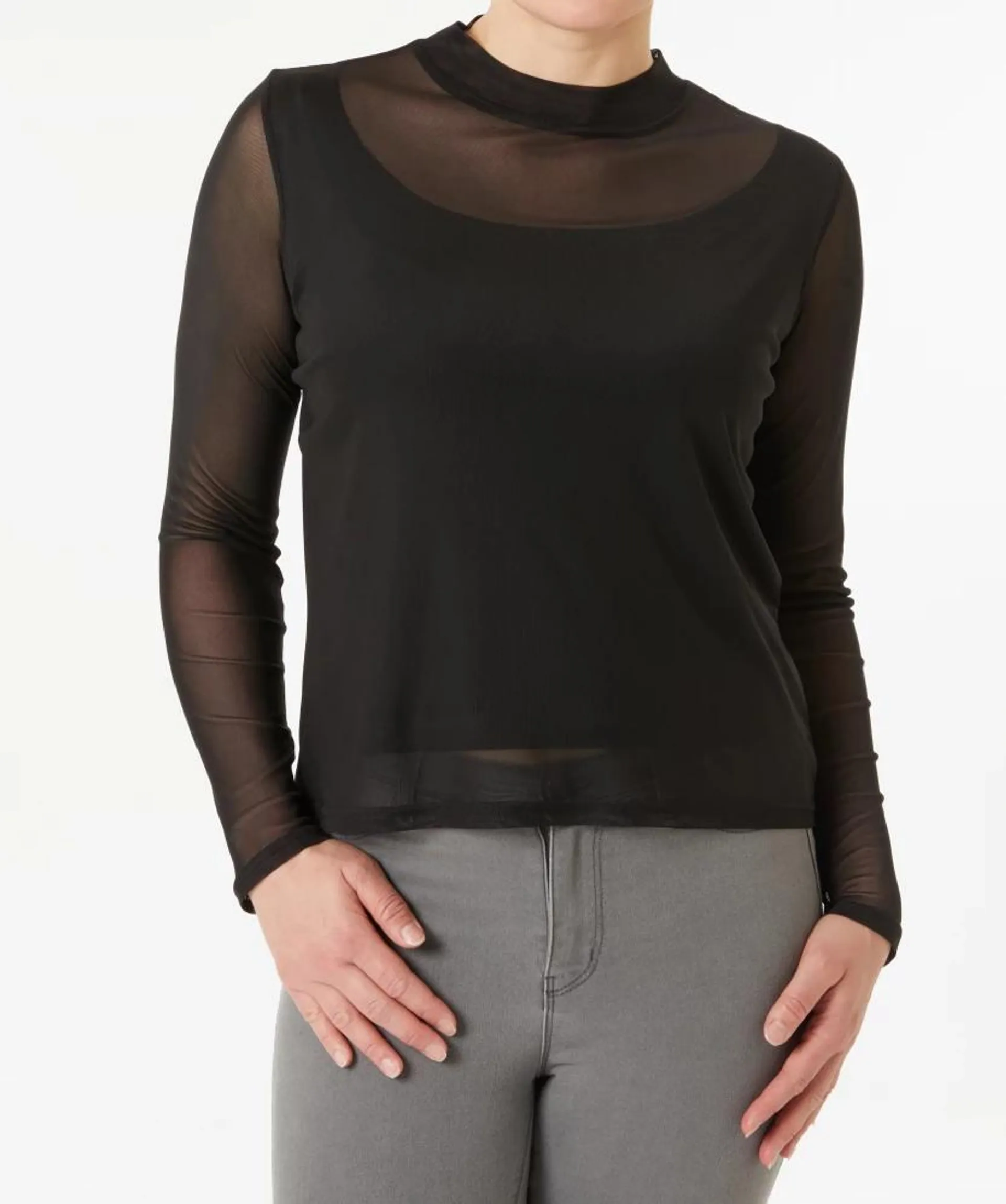 Mesh Langarmshirt Janina, mit Top