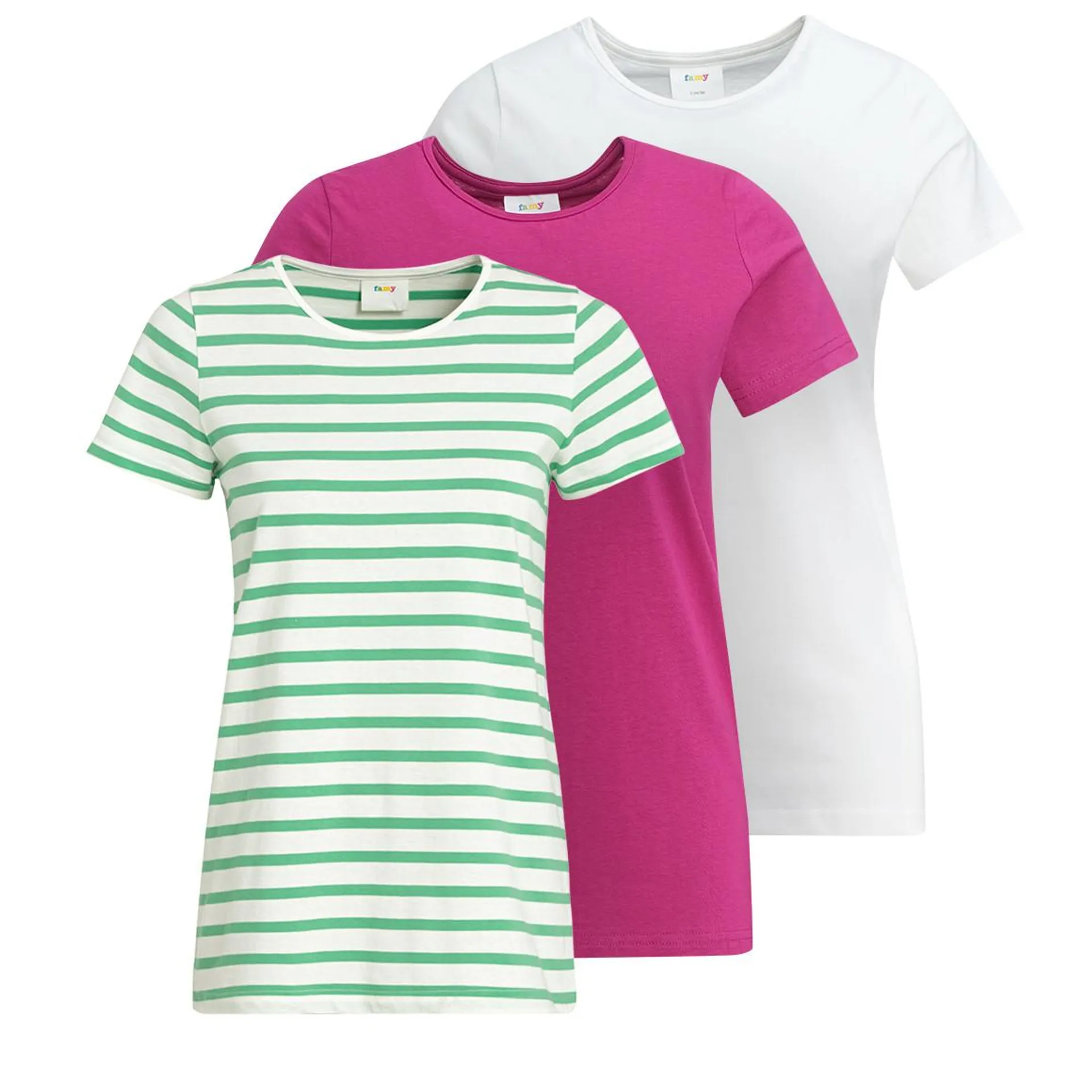 3 Damen T-Shirts in verschiedenen Dessins