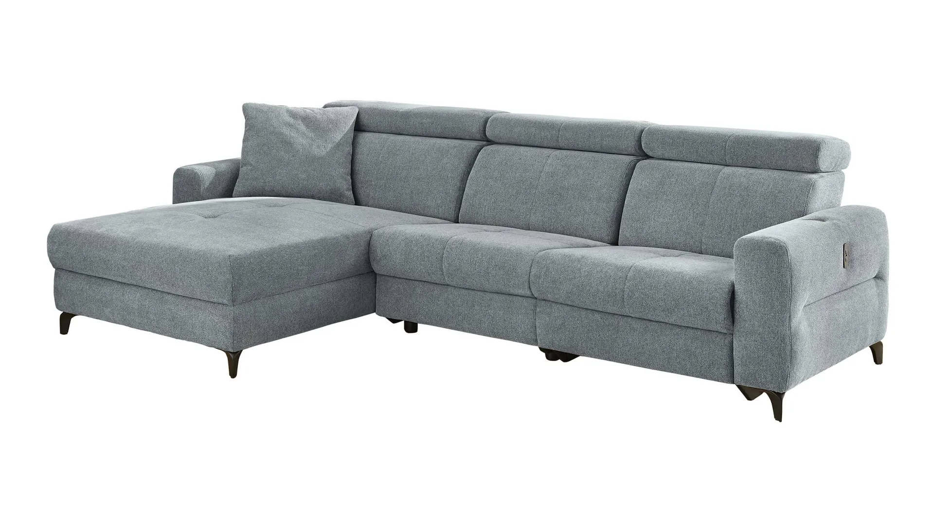 Ecksofa grau 301 x 184 cm mit Relaxfunktion - MONACO