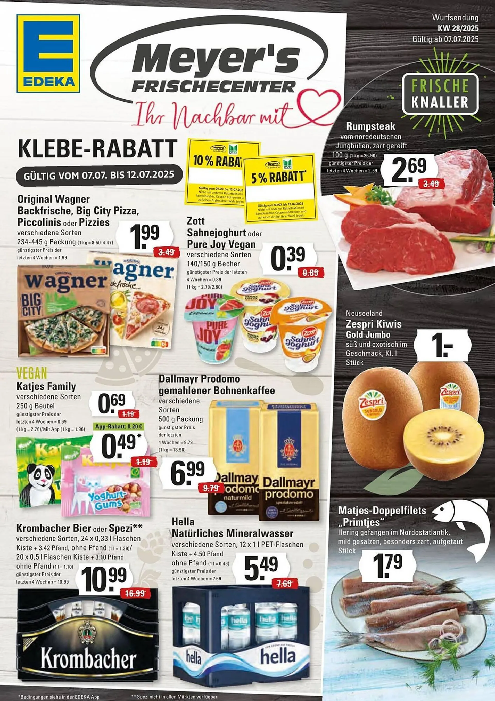 Meyer's Frischemarkt Prospekt von 7. Juli bis 12. Juli 2025 - Prospekt seite 1