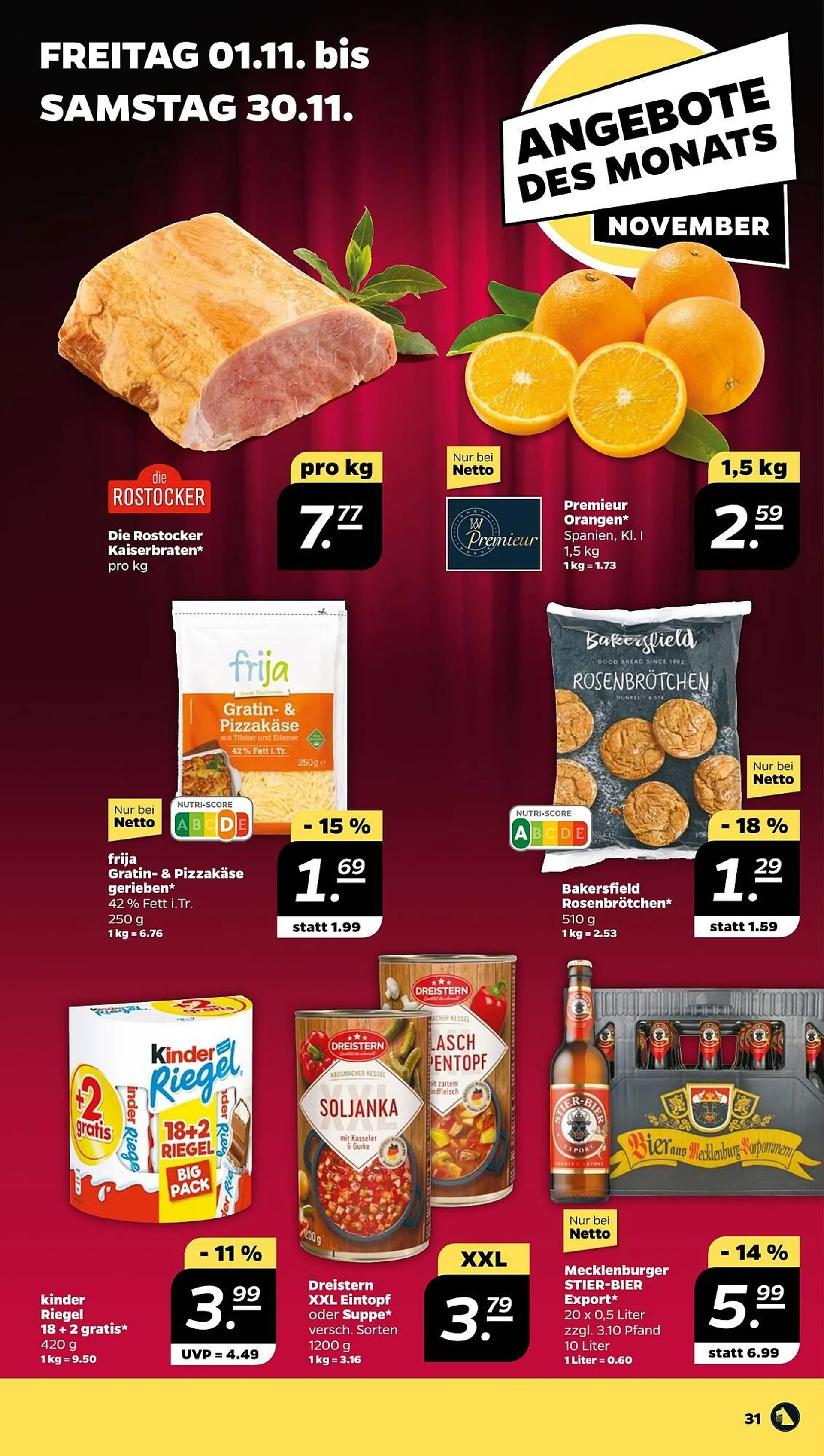 NETTO Prospekt von 28. Oktober bis 2. November 2024 - Prospekt seite 31