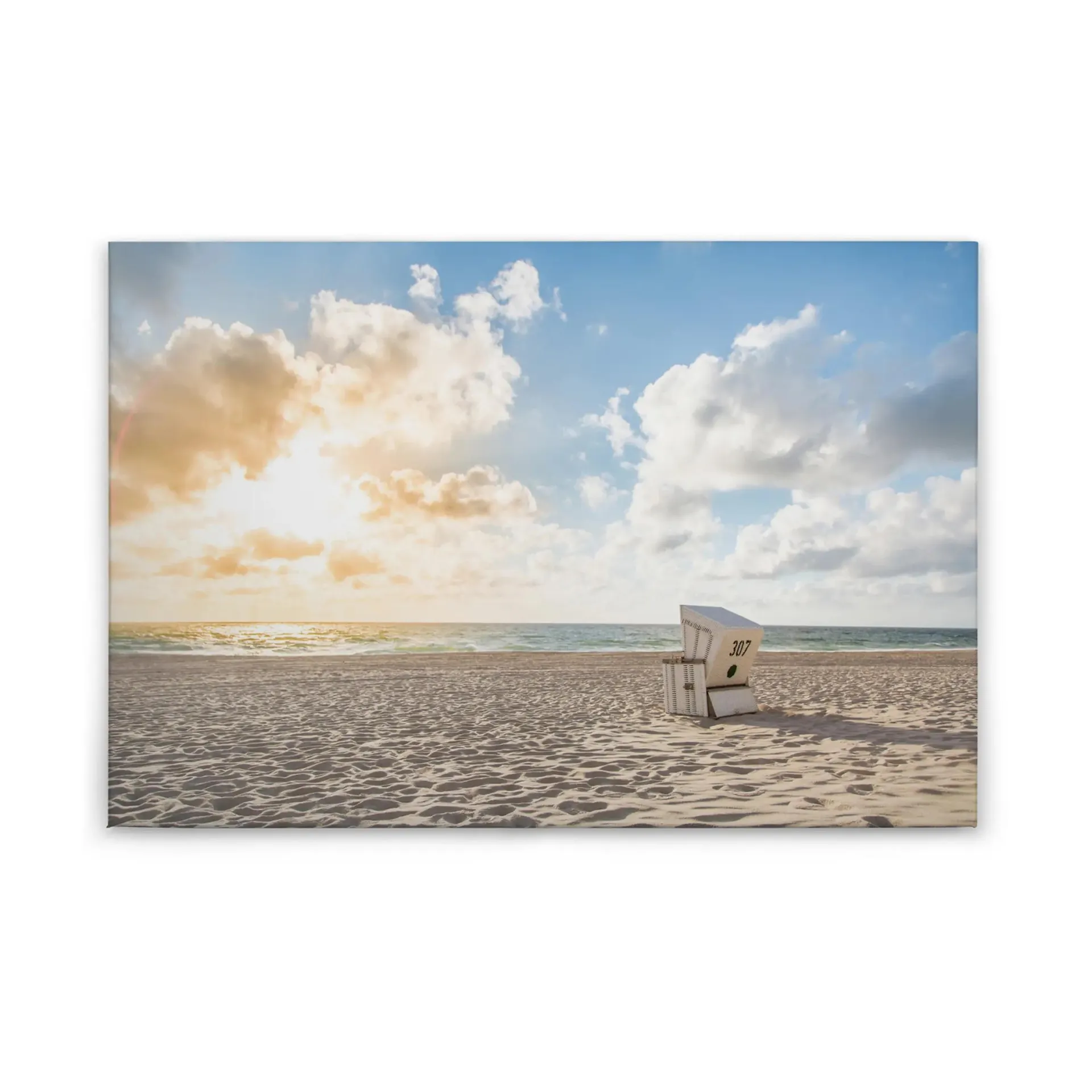 Leinwandbild STRAND - beige-blau - 90x60 cm