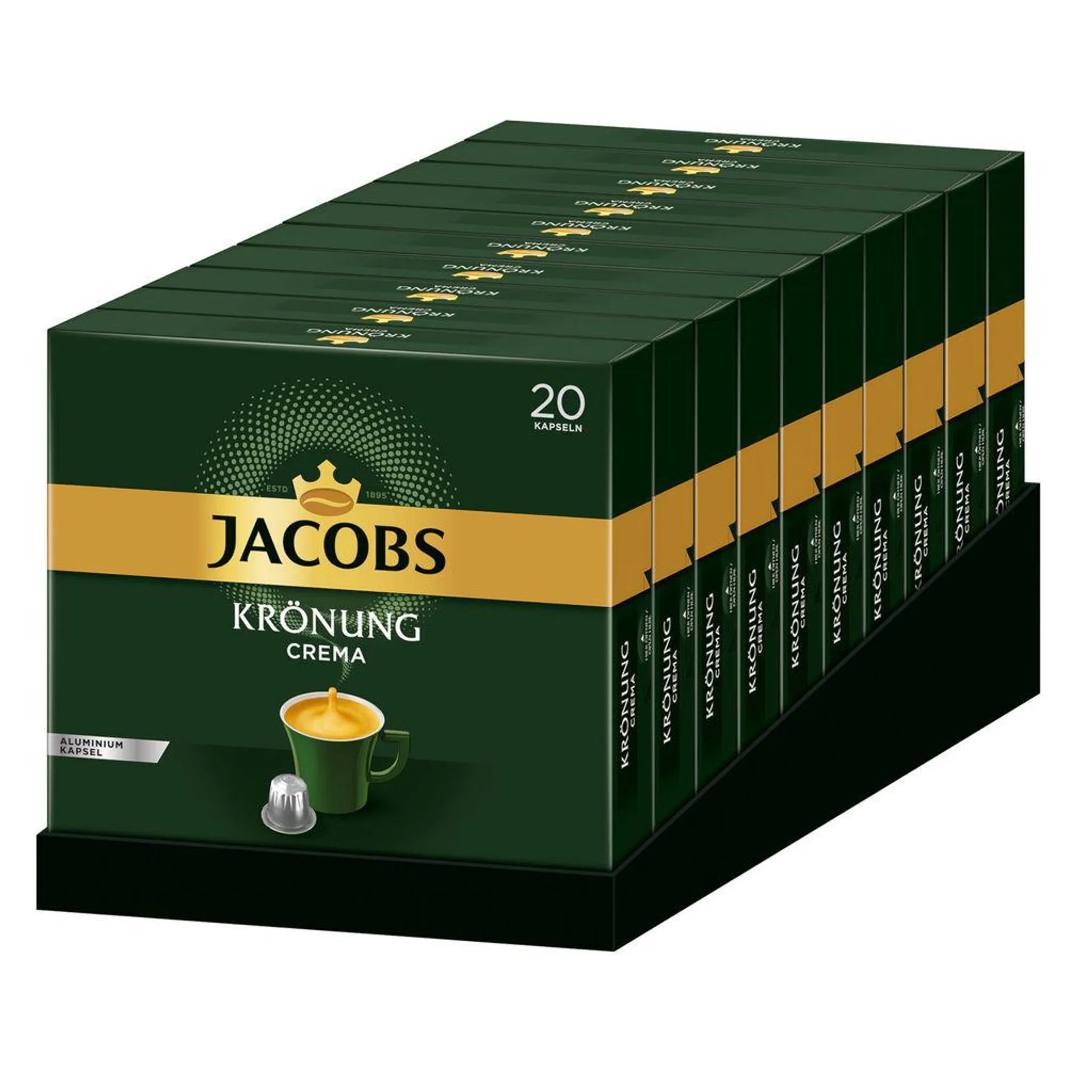 JACOBS Kapseln Krönung Crema 200 Nespresso®* kompatible Kaffeekapseln 10x20