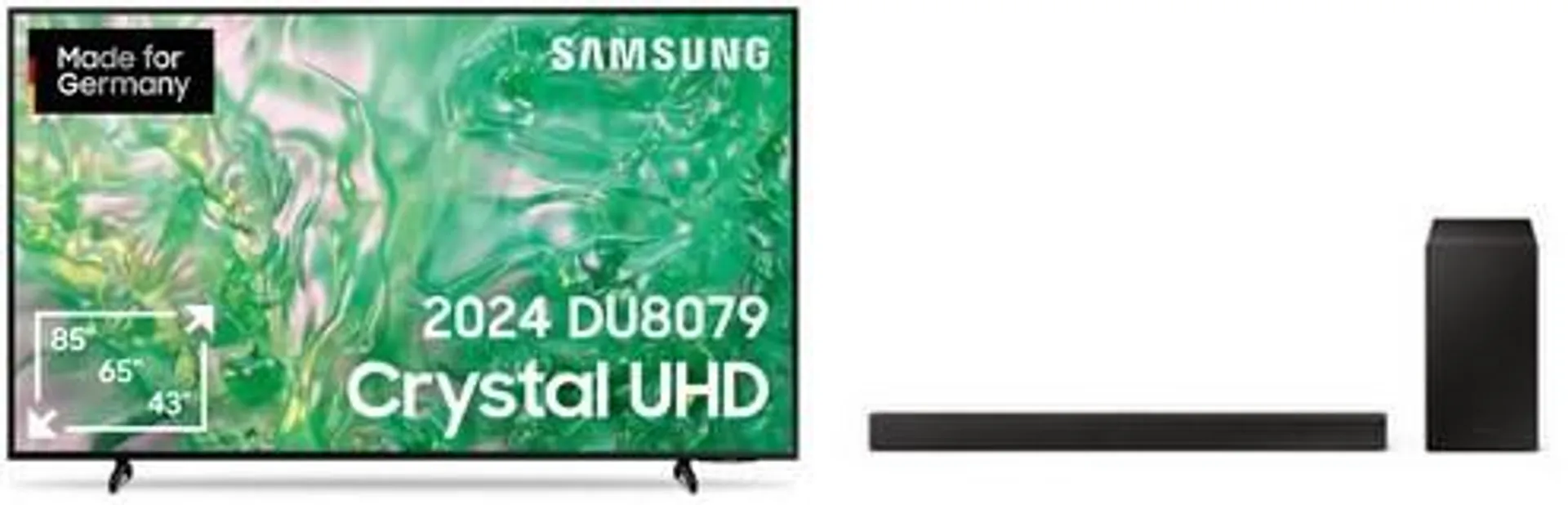 Samsung GU65DU8079U 163 cm (65") LCD-TV mit LED-Technik schwarz inkl. HW-C460G 2.1 C-Soundbar schwarz / G