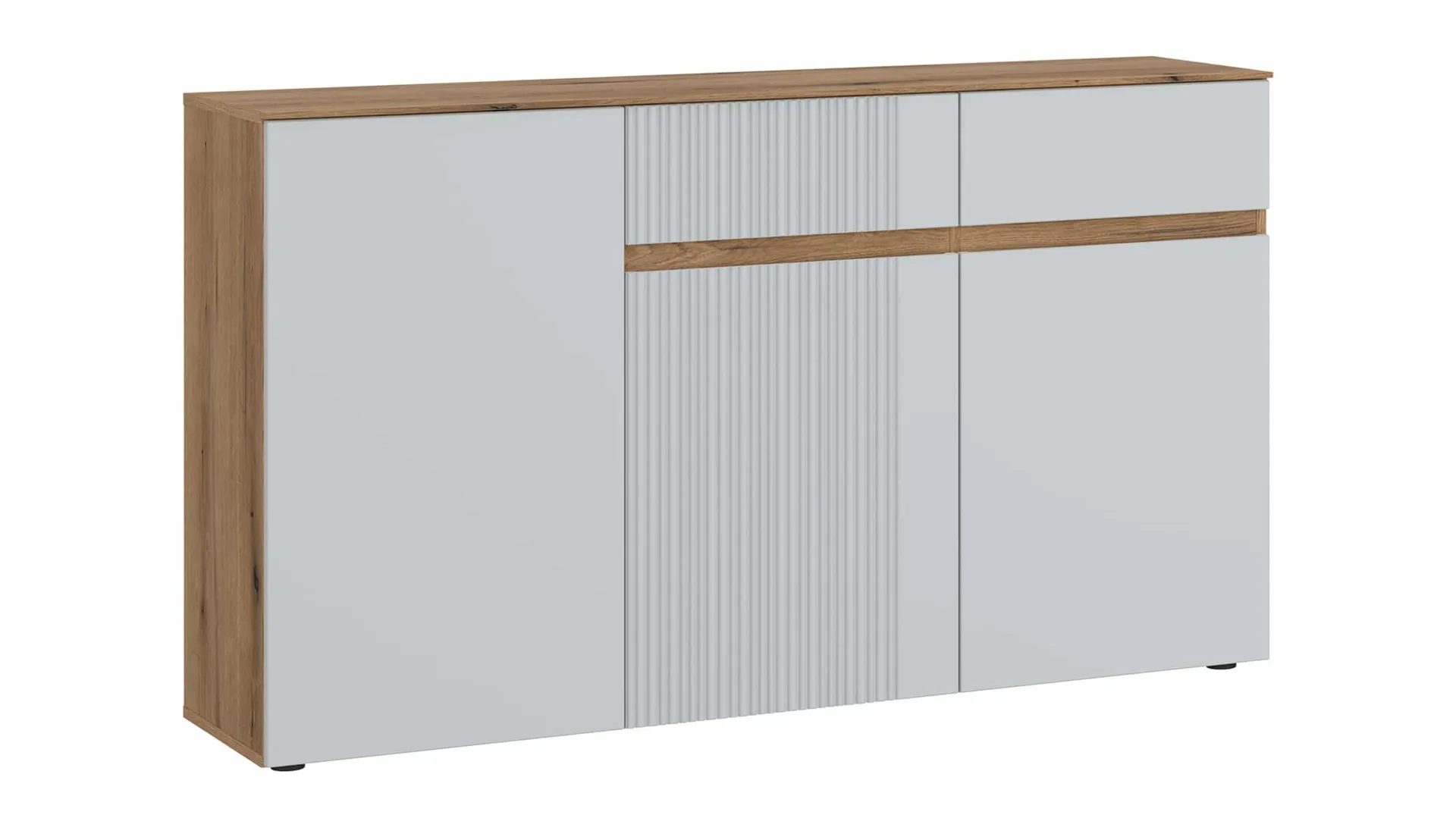 Sideboard mit Schubladen - grau - Eiche - 150 cm - MANILLA