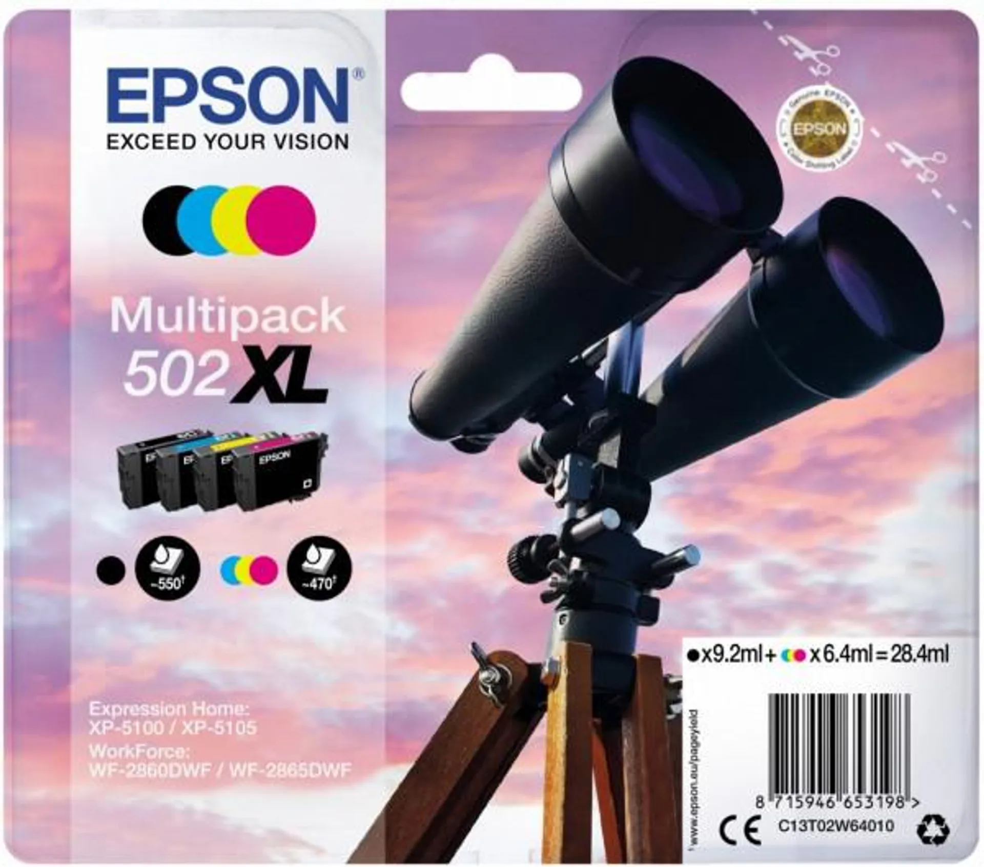 Epson 502XL Tinten-Multipack (28,5ml) 4-farbig