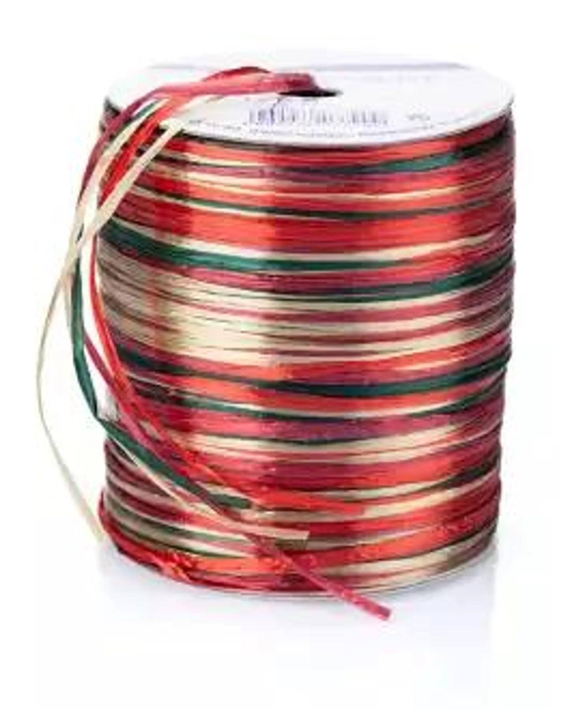 Raffia-Bast Pearl, 50 m, rot-grün-gold