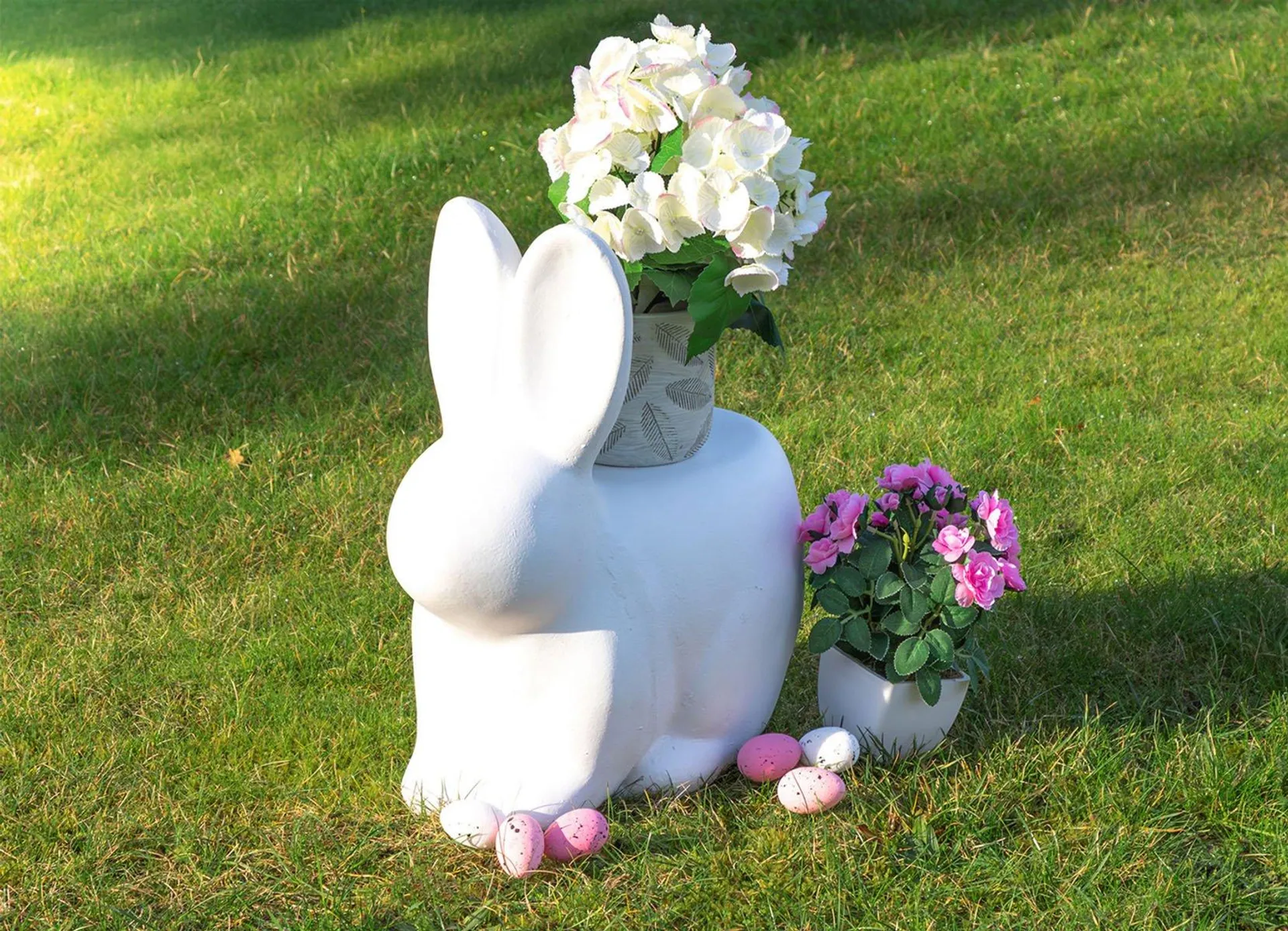 Deko-Hocker Hase 45x26x50cm Weiß