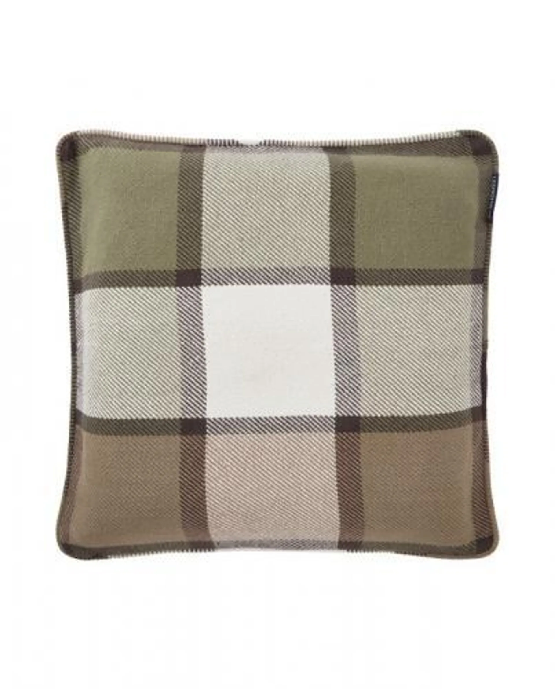 Lexington Kissenbezug Checked Recycled Cotton Olive/White/Brown