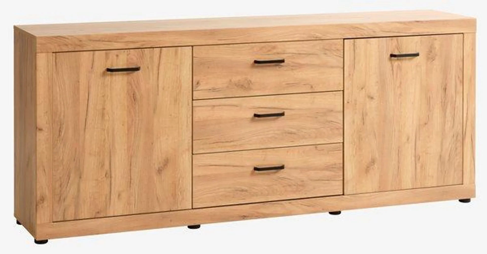 Credenza LINTRUP 2 ante 3 cassetti color rovere