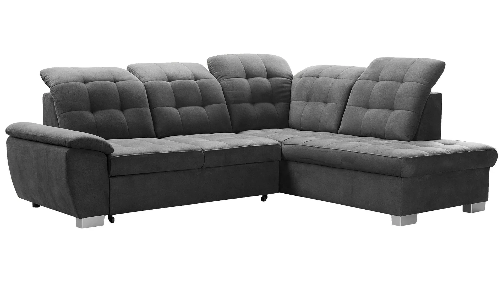 Ecksofa mit Schlaffunktion grau 262 x 215 cm - LOTTA