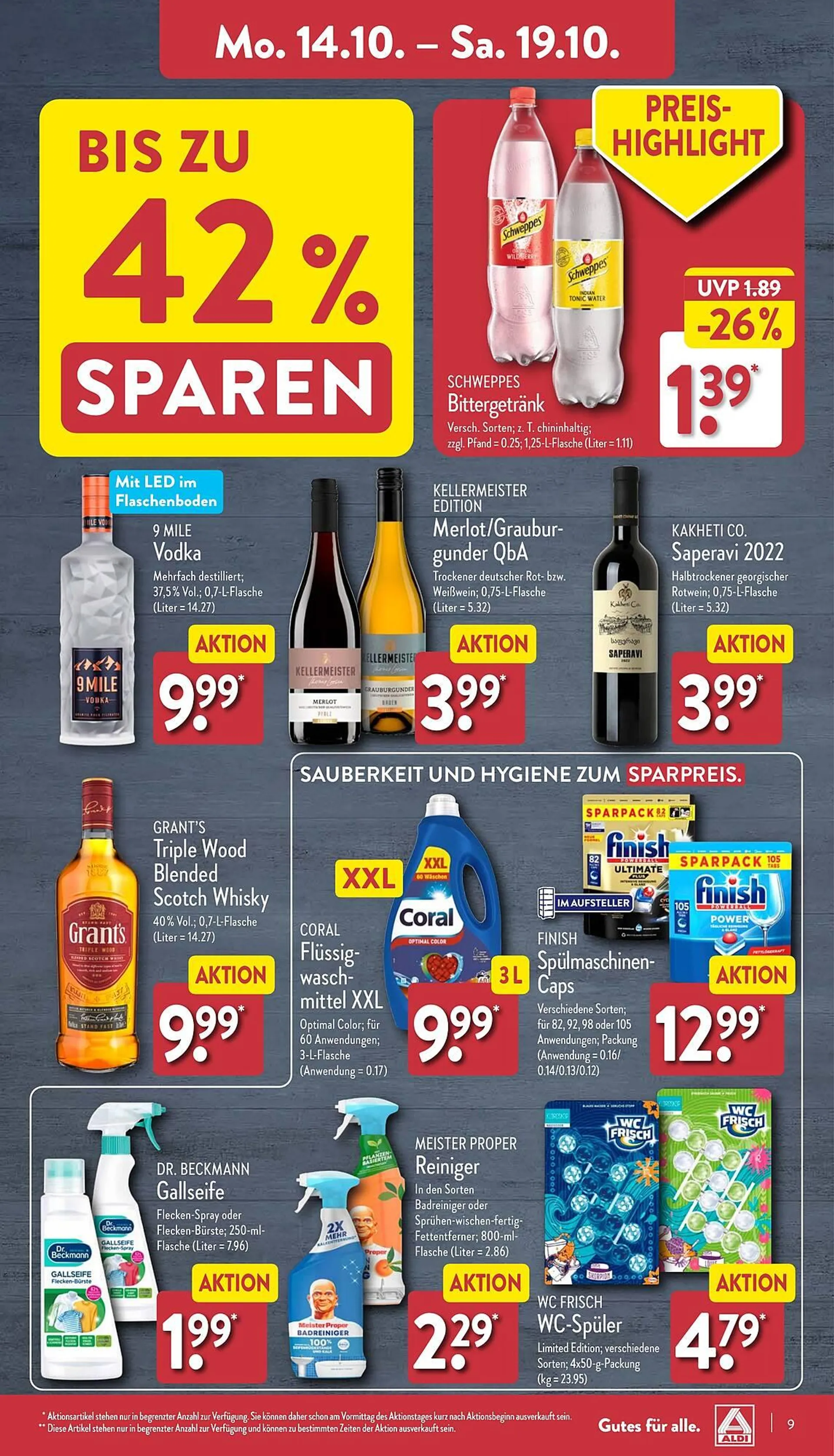 Aldi Nord Prospekt von 14. Oktober bis 19. Oktober 2024 - Prospekt seite 9