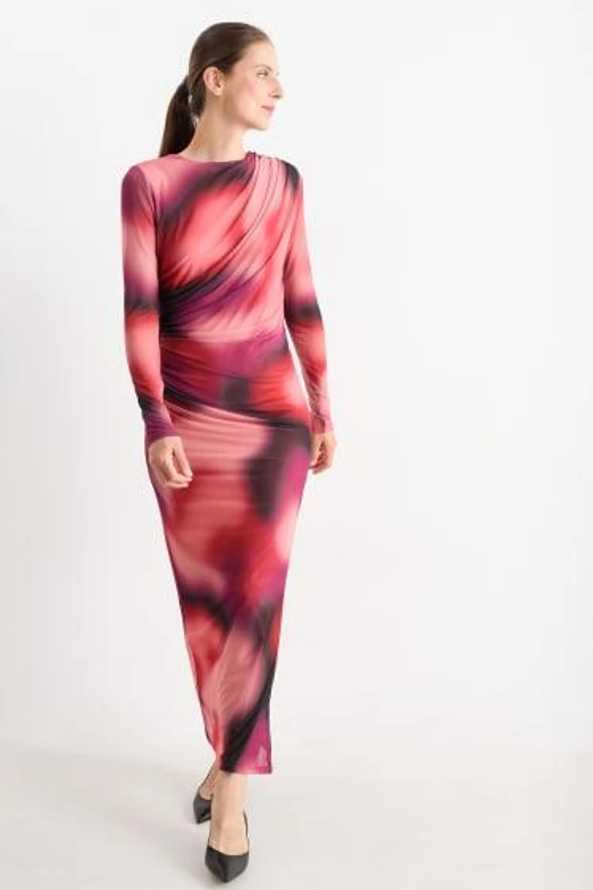 Draped dress - patterned